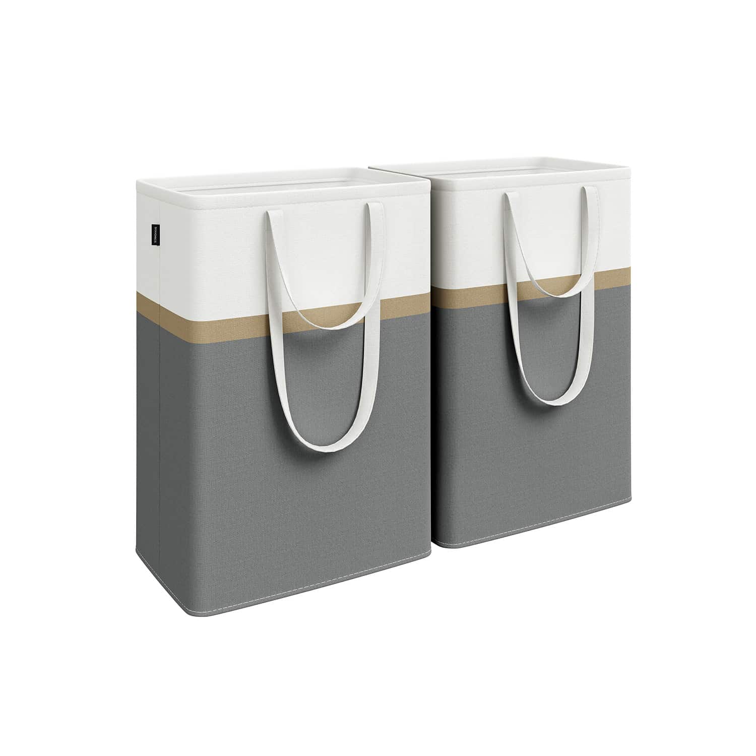 Wäschekorb 2er Set 75 L mit Griffen schiefergrau Wäschekorb 2er Set 75 L mit Griffen schiefergrau