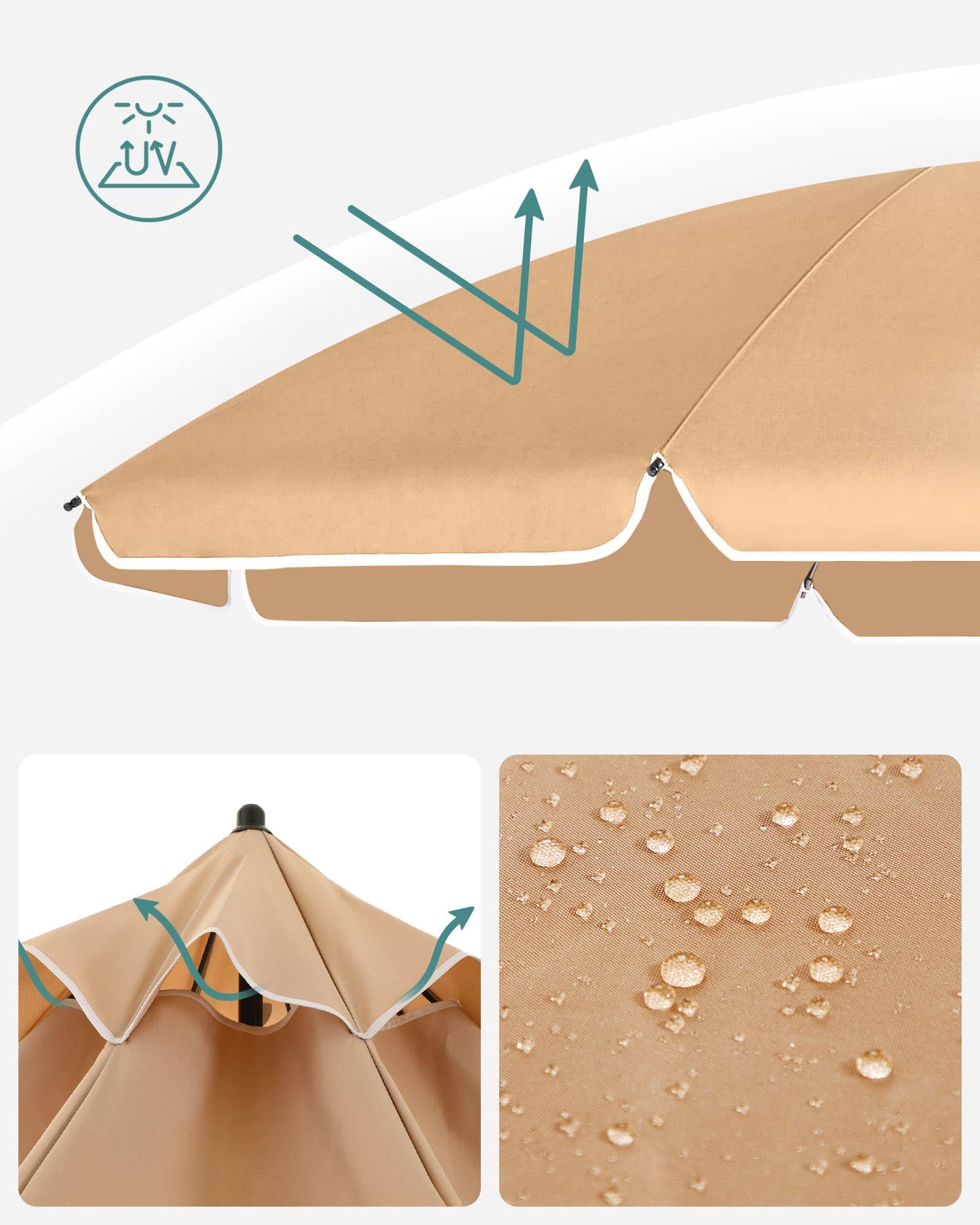 Sonnenschirm für Strand taupe Sonnenschirm für Strand taupe