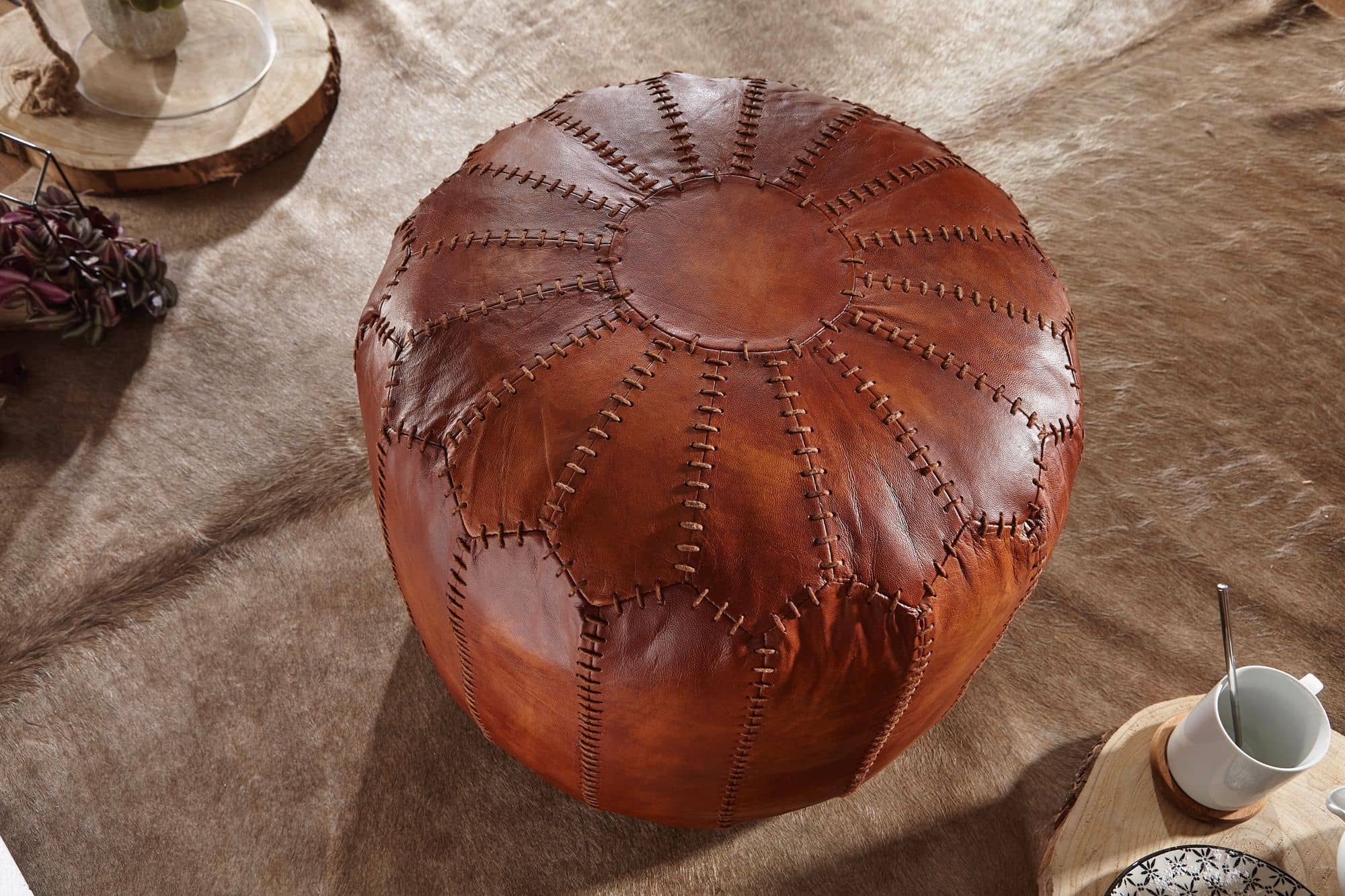 52639-WOHNLING-Sitzhocker-52x52x40-cm-WL6-088-WL6-088_4trShvqbZsKLEg Runder Echtleder-Sitzhocker: Stilvolles Orient-Design