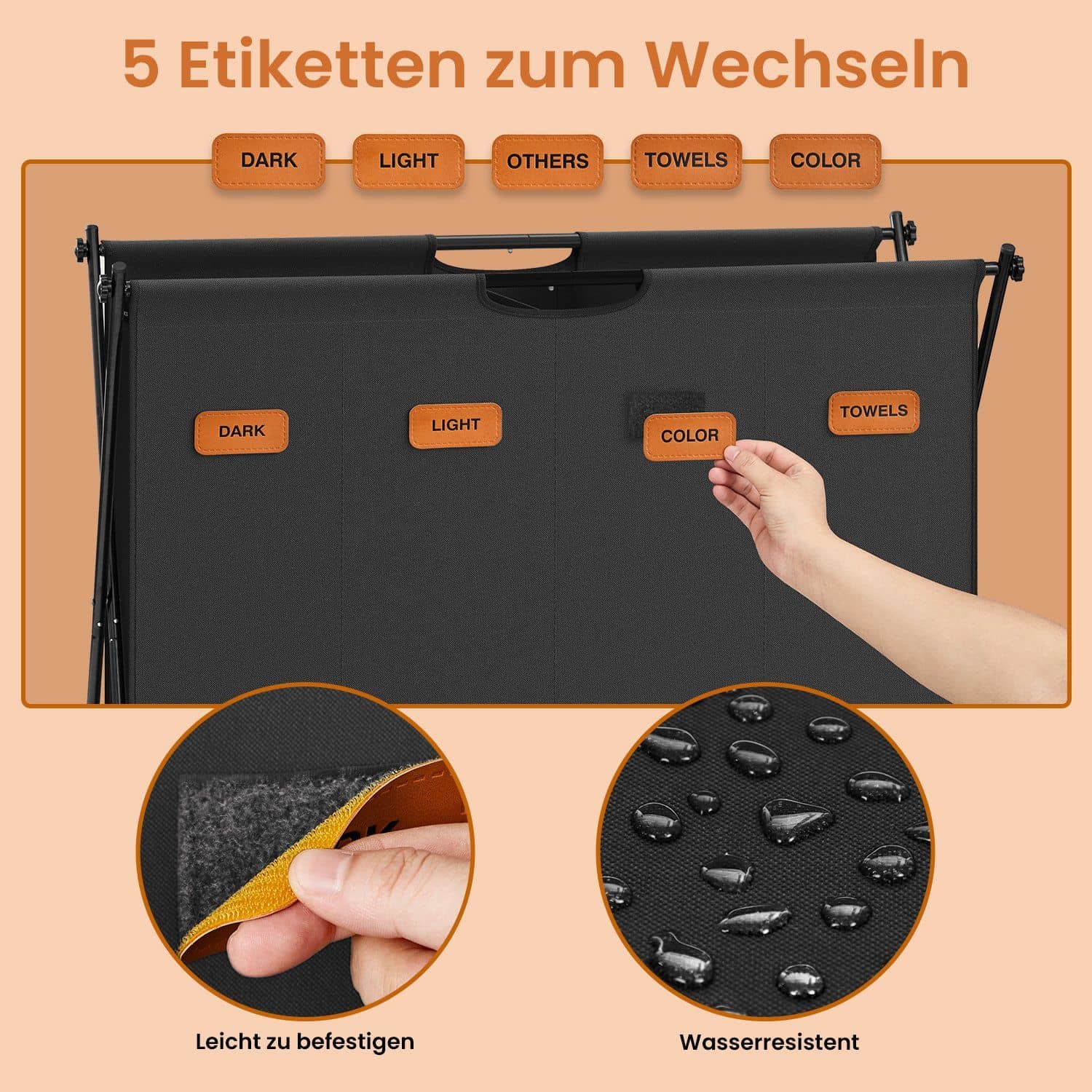 Wäschekorb, Wäschesammler 155 Liter, Wäschebox Wäschekorb, Wäschesammler 155 Liter, Wäschebox