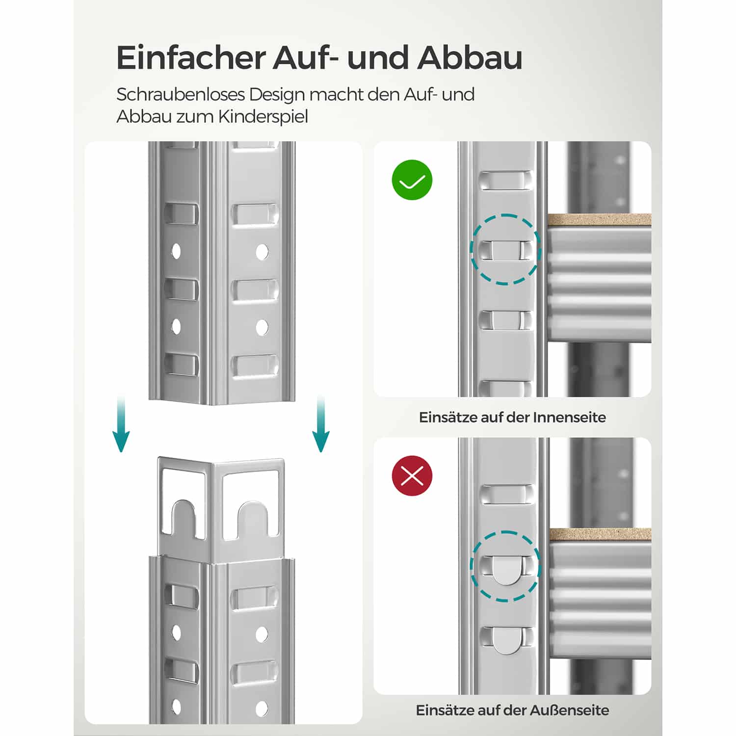 Lagerregale 2er Set Silber-B34GLR040E02 Lagerregale 2er Set Silber-B34GLR040E02