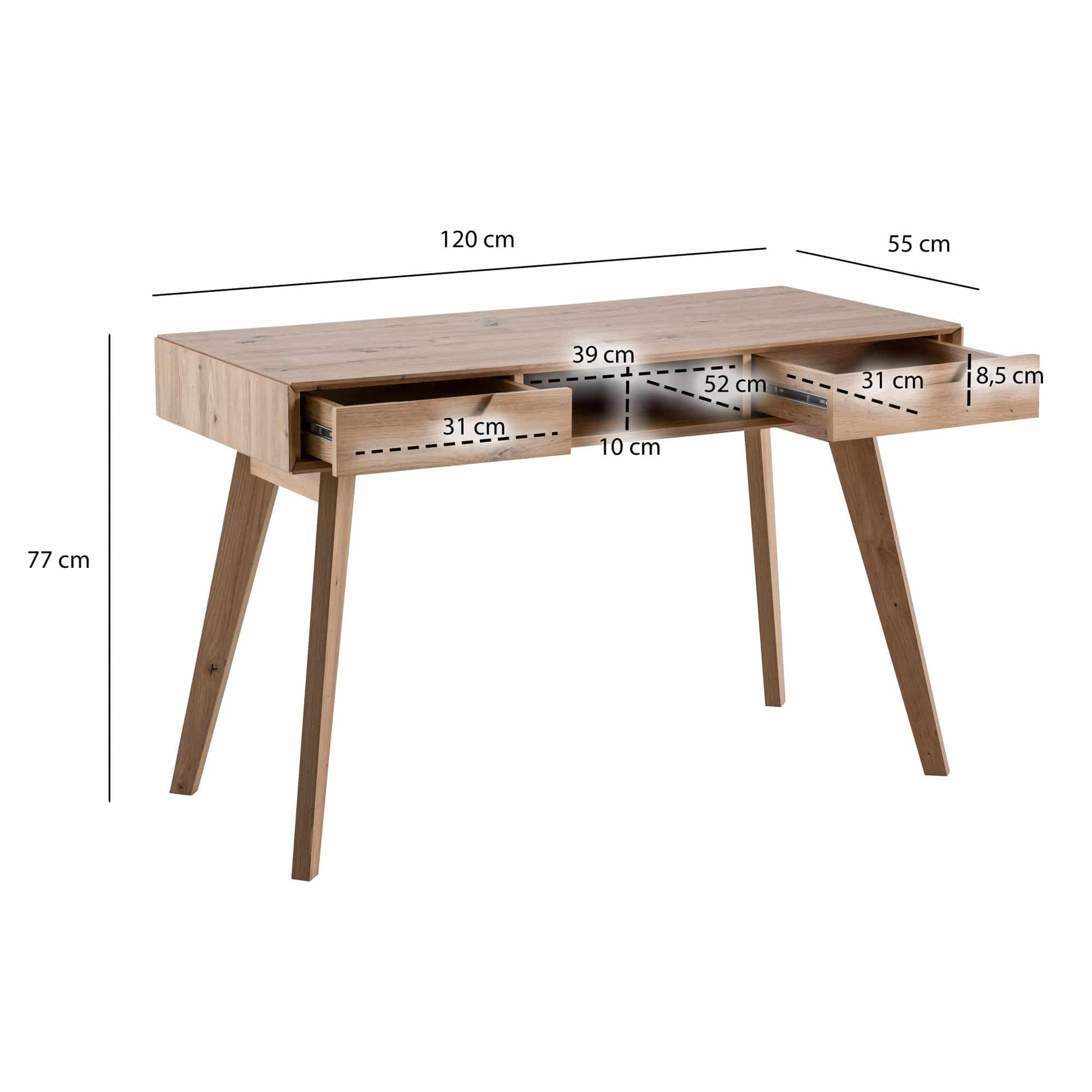 Schreibtisch 120x55x77 cm Eiche Dekor mit Stauraum Schreibtisch 120x55x77 cm Eiche Dekor mit Stauraum