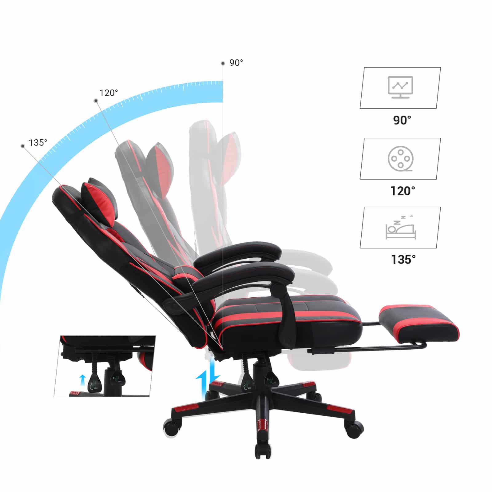 Gamingchair Schwarz-Rot-B34OBG73BRV1 Gamingchair Schwarz-Rot-B34OBG73BRV1