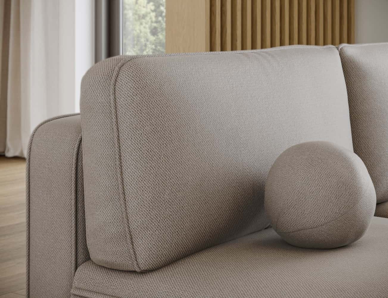 Ecksofa Livosa Beige mit Schlaffunktion & Bettkasten | Eltap | Sola Ecksofa Livosa Beige mit Schlaffunktion & Bettkasten | Eltap | Sola