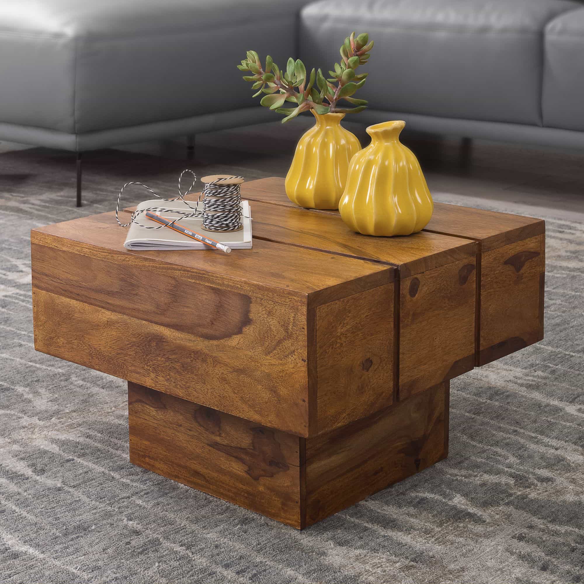 Beistelltisch LUCCA Massivholz Sheesham Wohnzimmertisch 44 x 44 x 30 cm Couchtisch Massiv Landhaus Cube quadratisch Beistelltisch LUCCA Massivholz Sheesham Wohnzimmertisch 44 x 44 x 30 cm Couchtisch Massiv Landhaus Cube quadratisch