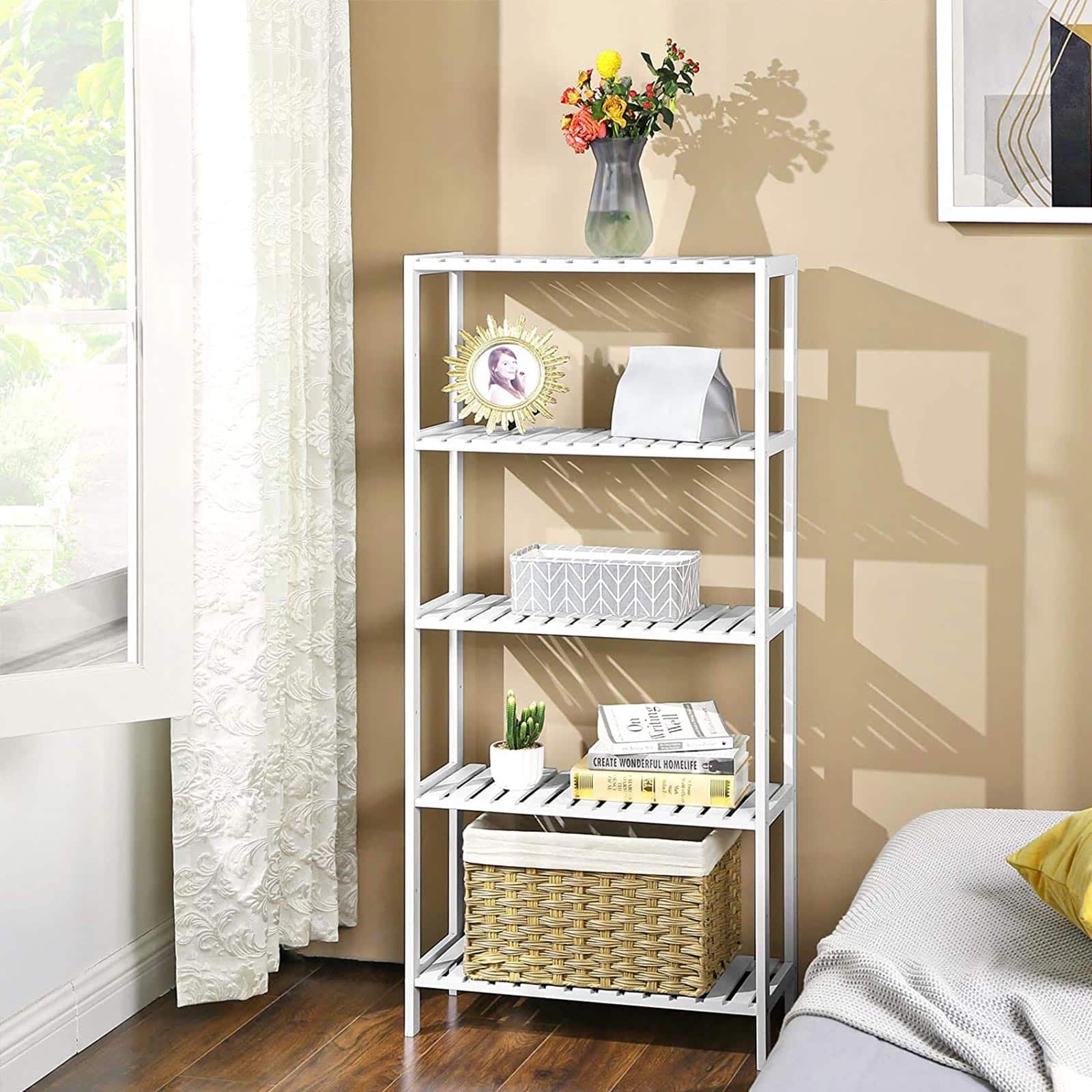 Badezimmerregal mit 5 Ebenen-BCB35WT Badezimmerregal mit 5 Ebenen-BCB35WT