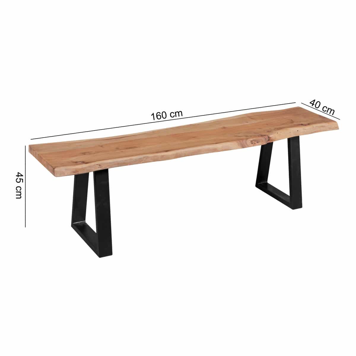 40885-WOHNLING-Baumstamm-Esszimmerbank-160-cm-WL1_2 Esszimmer-Bank GAYA Baumstamm Massivholz Akazie 160 x 45 x 40 cm
