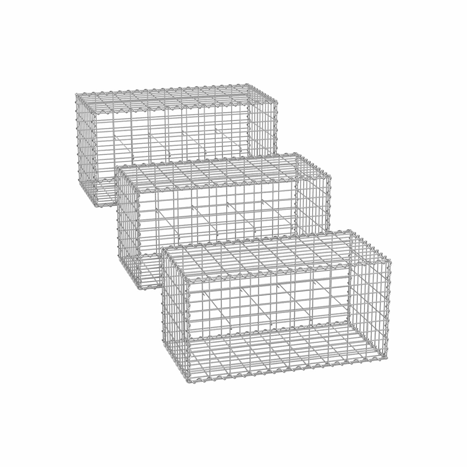 Drahtkorb mit 5 x 10 cm Maschenweite 3er Set silber-B34GGB355V1 Drahtkorb mit 5 x 10 cm Maschenweite 3er Set silber-B34GGB355V1