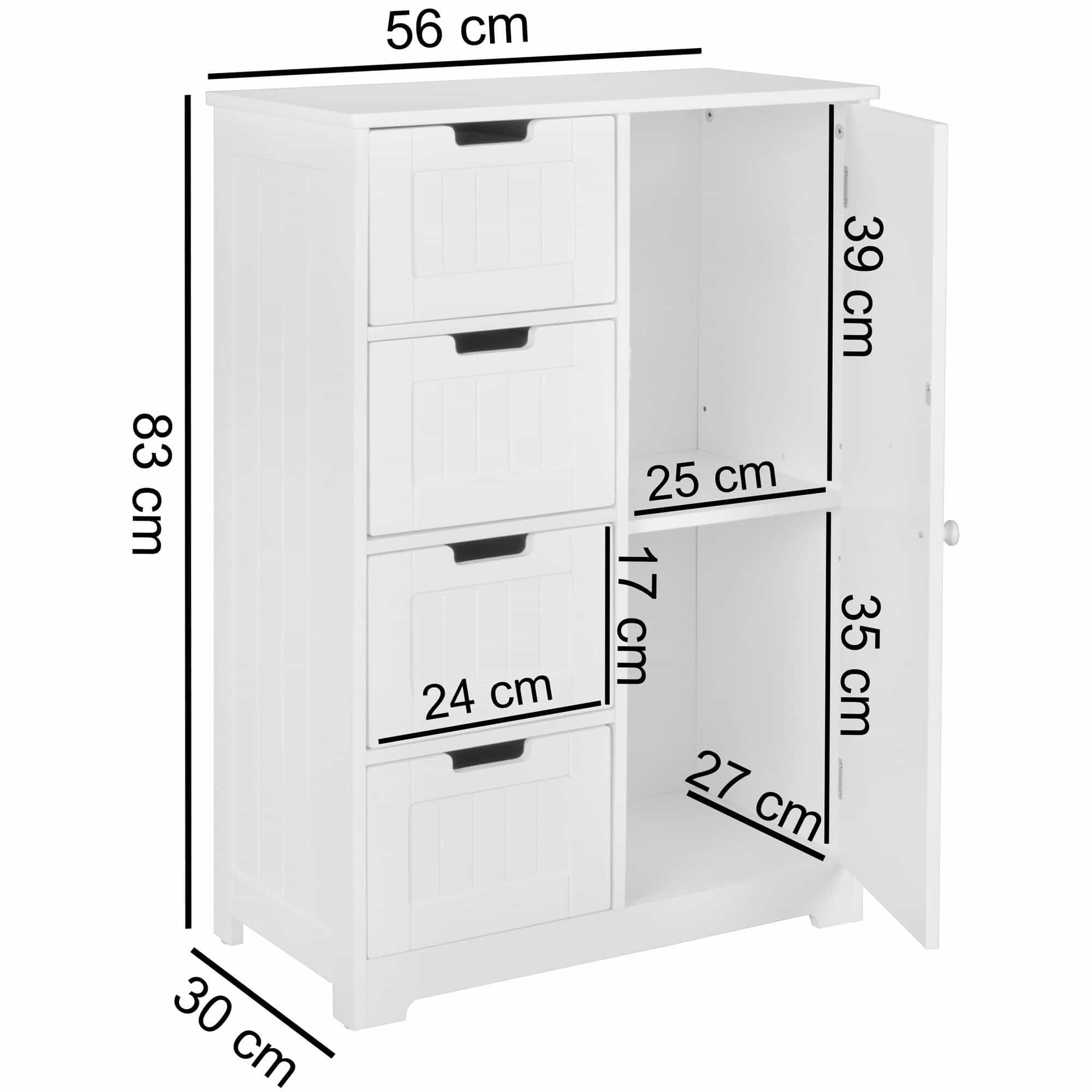 Design Badschrank PATTI Landhaus-Stil MDF-Holz 56 x 83 x 30 cm weiß Design Badschrank PATTI Landhaus-Stil MDF-Holz 56 x 83 x 30 cm weiß