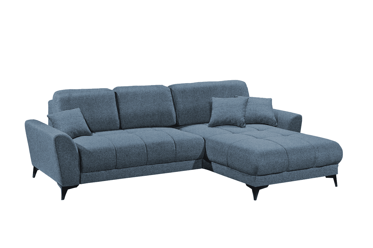 Sofa Bern von ED Exciting Design mit Schlaffunktion, Bettkasten und Lumos Mikrofaserbezug