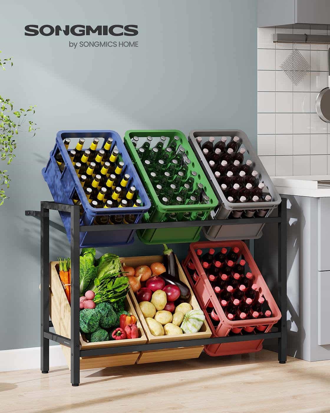 Getränkekistenregal 2 Ebenen für 6 Kisten Getränkekistenregal 2 Ebenen für 6 Kisten