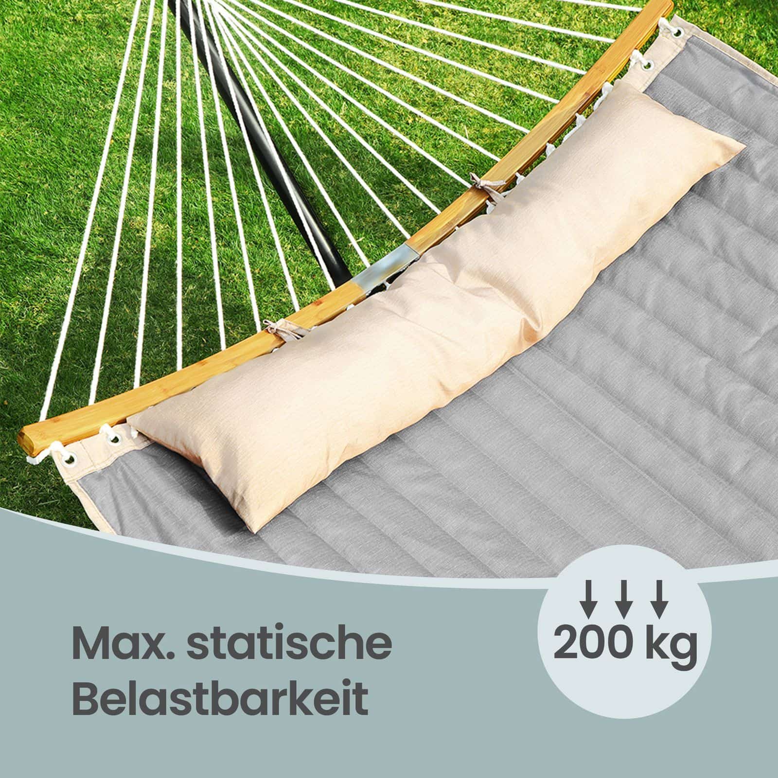 Doppel-Hängematte, gepolstert mit Kissen, Outdoor Camping Hängematte