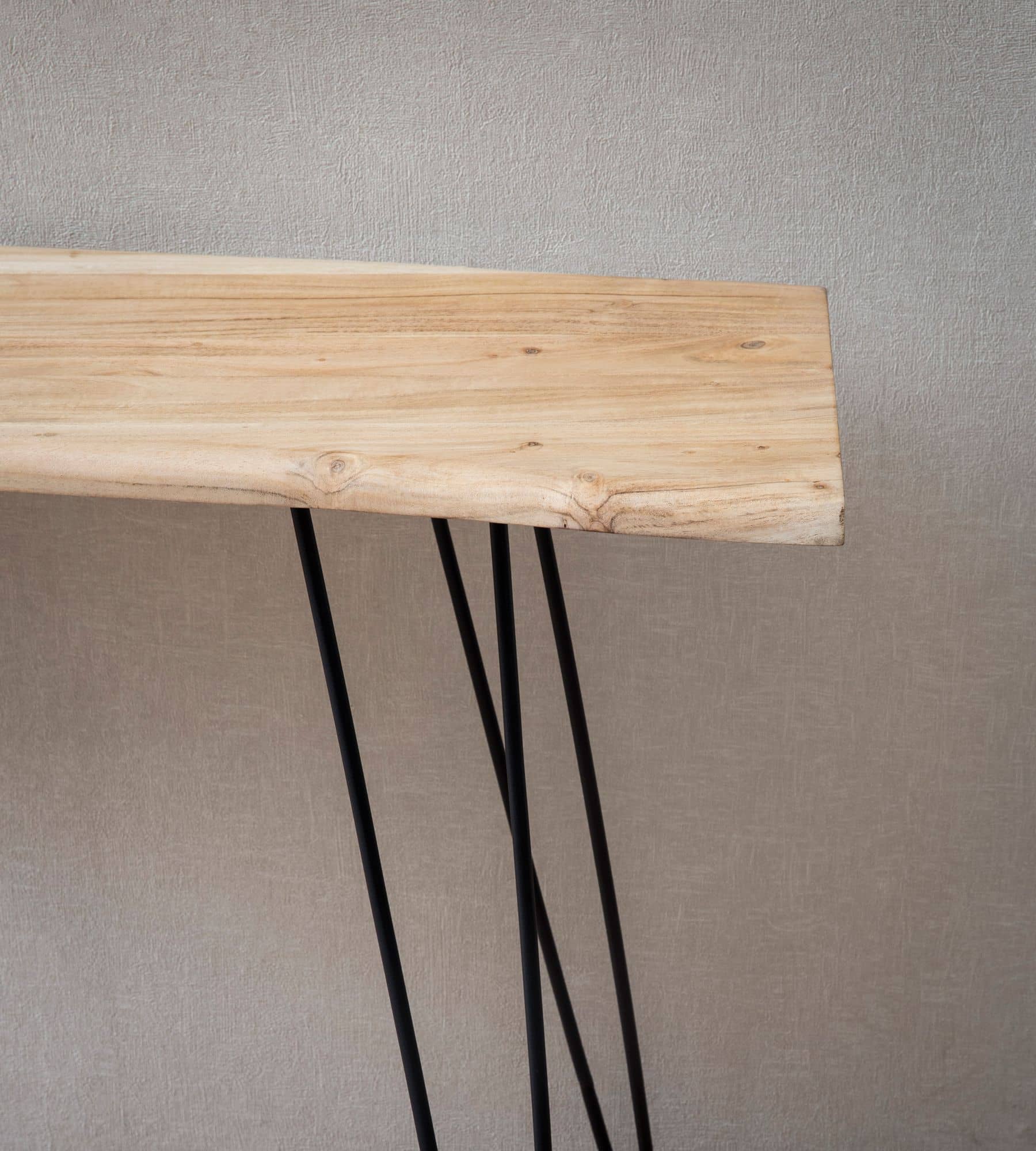 Konsolentisch 150x36x75 cm Akazie Massivholz Baumkante Anrichte Flur