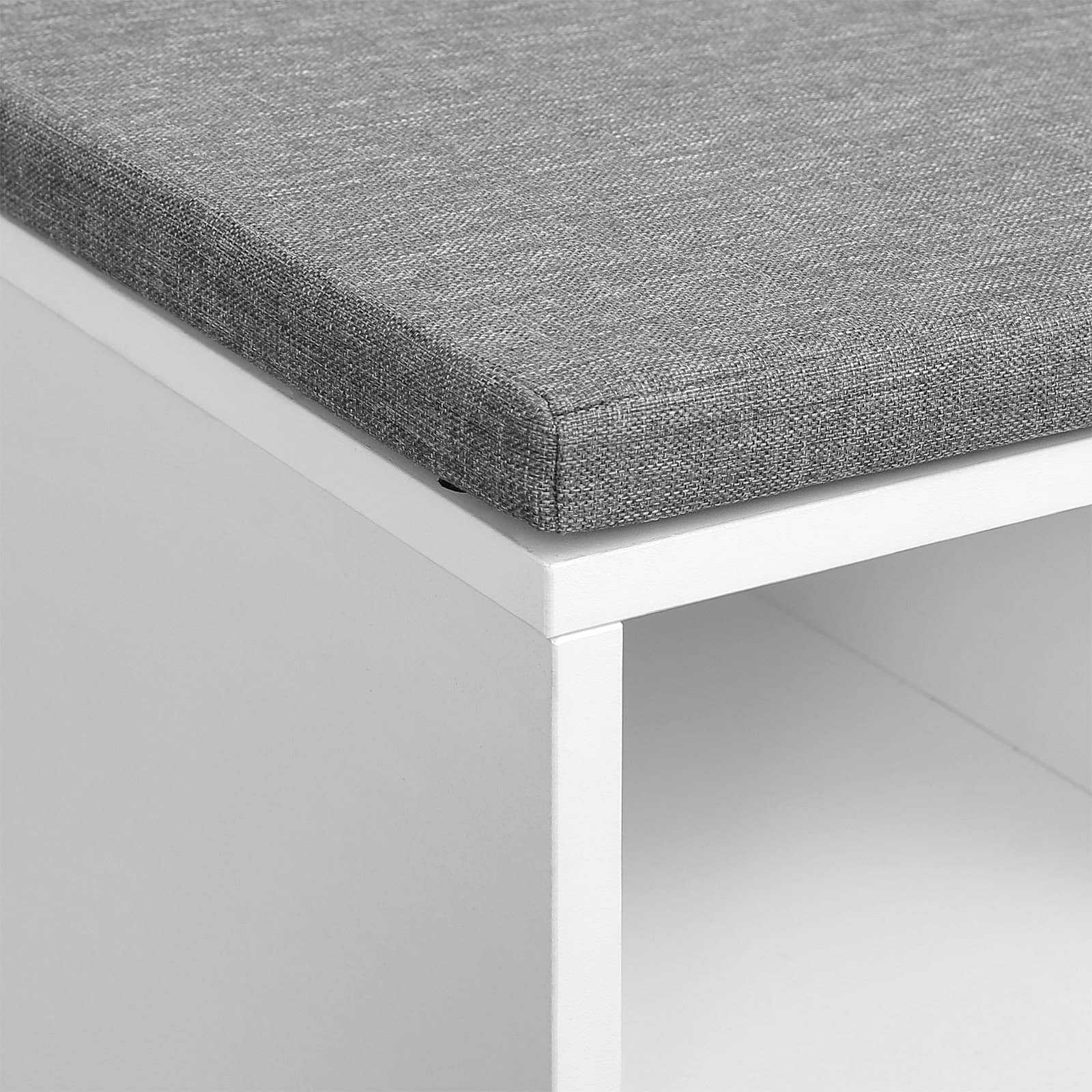 Schuhbank-mit-offenen-Faechern-LHS24WT-6 Ordentlich und Chic: VASAGLE Schuhbank - Weiß, 104 x 30 x 48 cm, perfekt für Ihre Schuhe und mehr