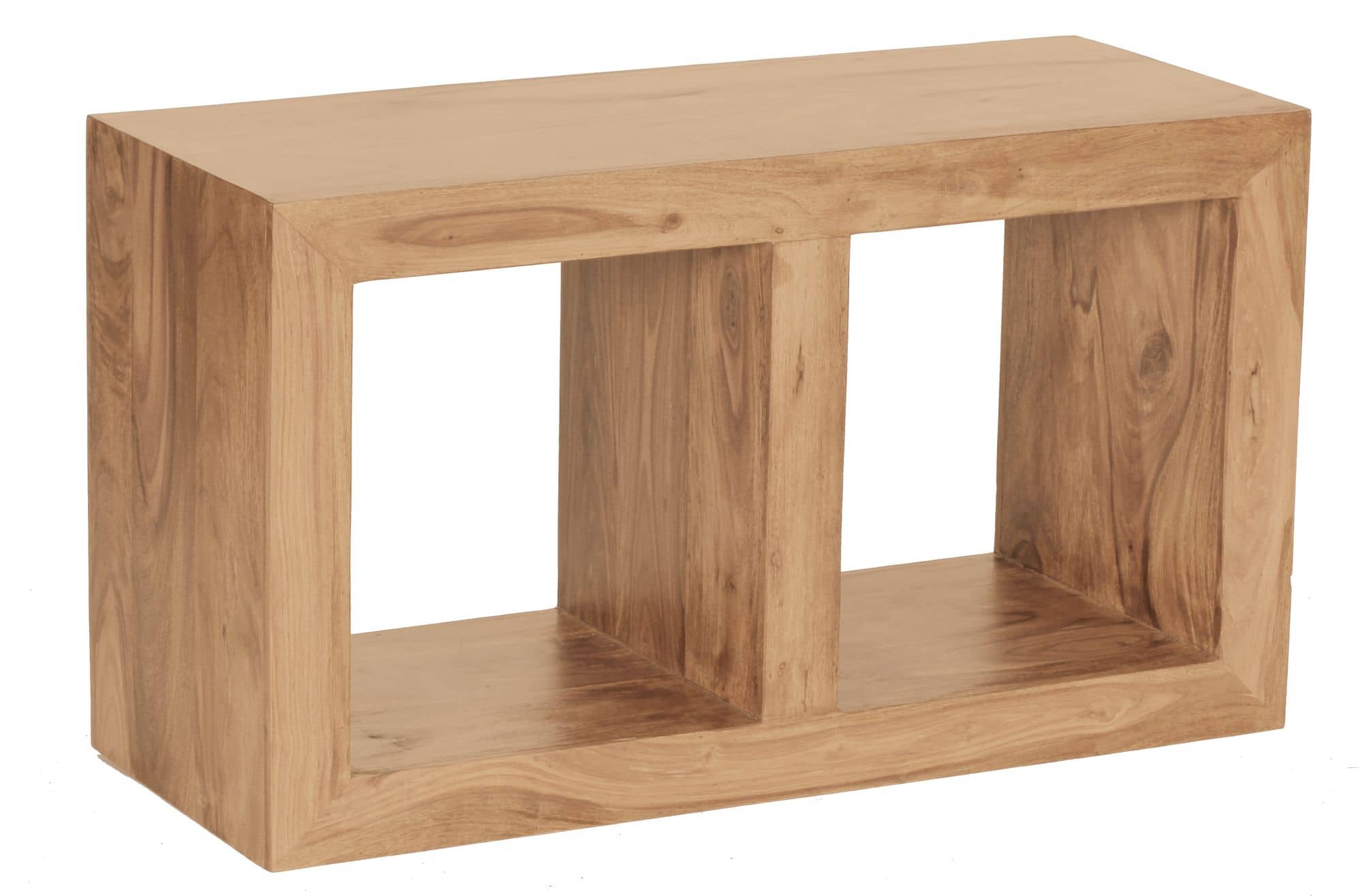Standregal MUMBAI Massivholz Akazie 88 cm hoch 2 Böden Design Holz-Regal Naturprodukt Beistelltisch Landhaus-Stil Standregal MUMBAI Massivholz Akazie 88 cm hoch 2 Böden Design Holz-Regal Naturprodukt Beistelltisch Landhaus-Stil