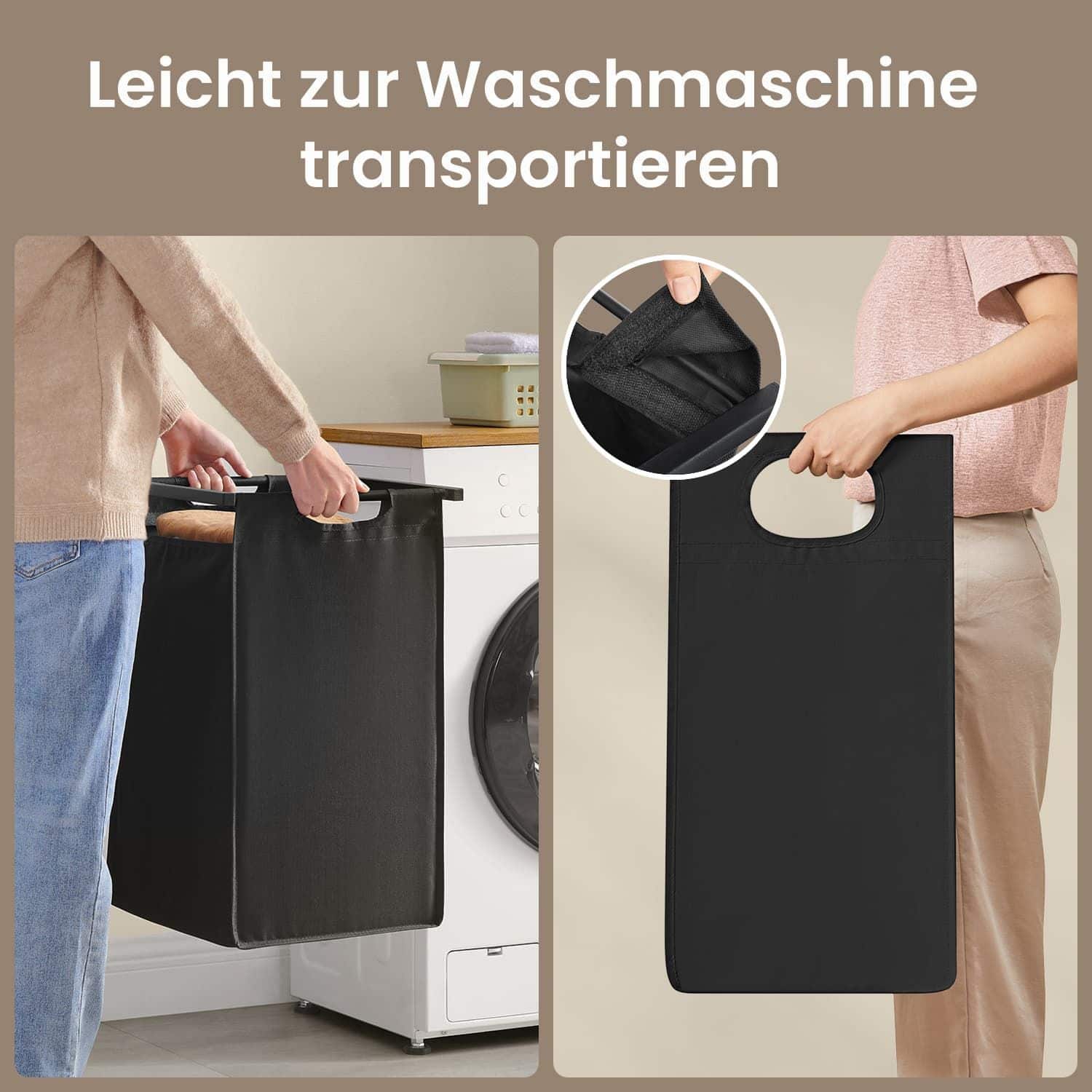 Wäschekorb 2 Fächer, Wäschesammler mit Ablage, Wäschebox Wäschekorb 2 Fächer, Wäschesammler mit Ablage, Wäschebox