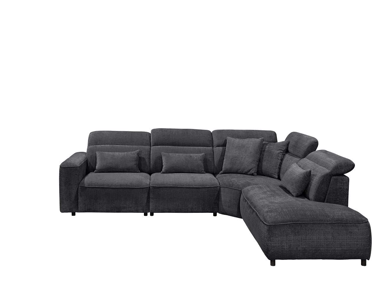 Ecksofa Mansfield Farbe black mit 5-fach verstellbaren Kopflehnen und Mikrofaser-Chenille-Bezug – ED Exciting Design Ecksofa Mansfield Farbe black mit 5-fach verstellbaren Kopflehnen und Mikrofaser-Chenille-Bezug – ED Exciting Design
