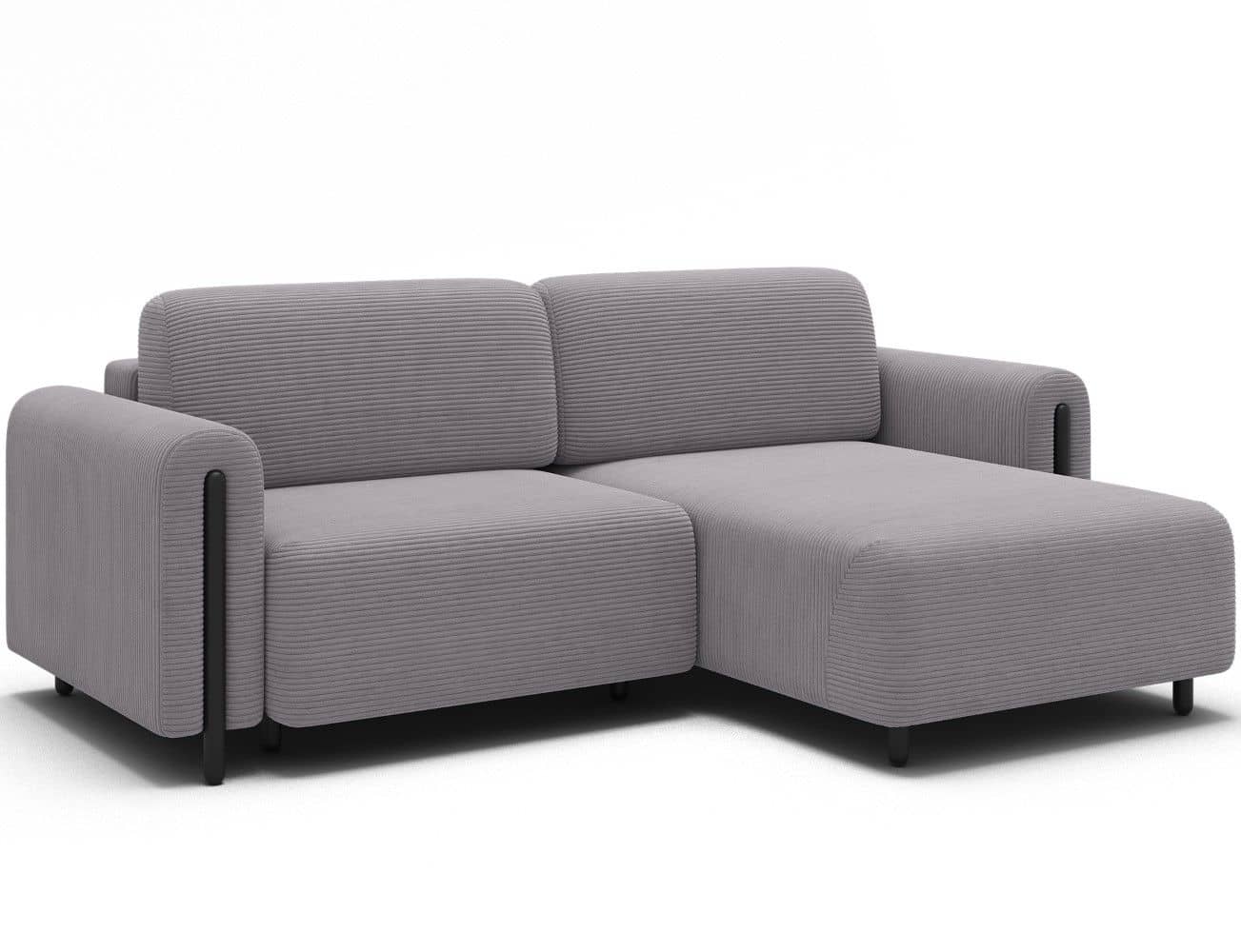 Ecksofa Acossta Jarrell Breitcord Grau mit Schlaffunktion Ecksofa Acossta Jarrell Breitcord Grau mit Schlaffunktion