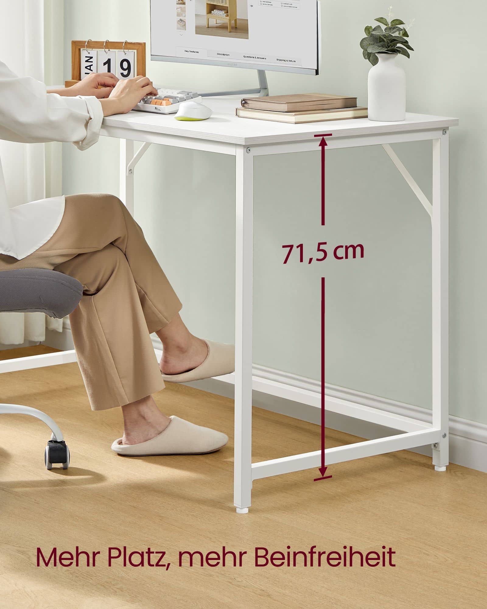 Schreibtisch mit Metallgestell 60 x 120 x 76 cm ahornweiß Schreibtisch mit Metallgestell 60 x 120 x 76 cm ahornweiß