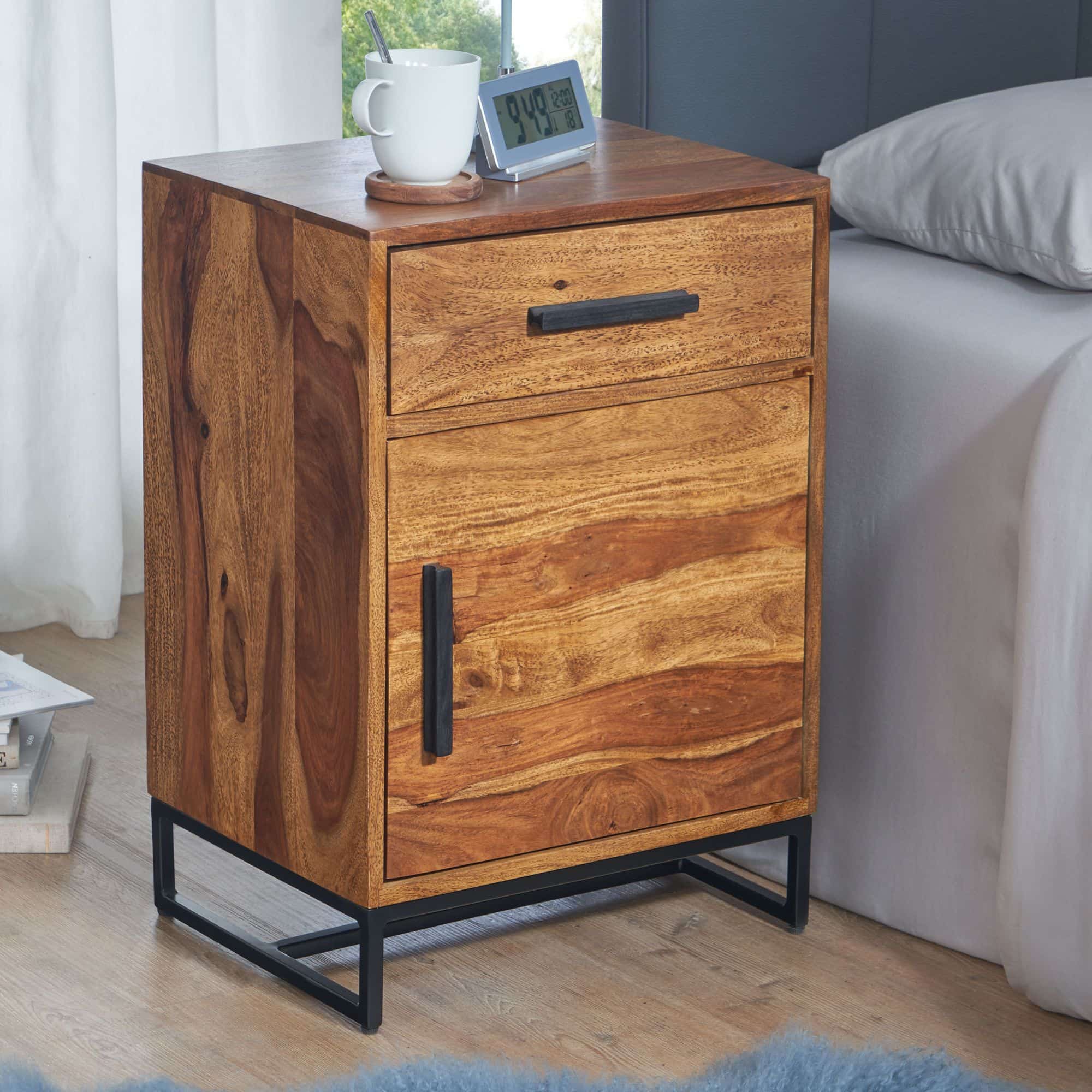 75564-Wohnling-Nachtkaestchen-45x35x65-cm-Sheesham-WL6-716-WL6-716 Nachtkästchen 45x35x65 cm Sheesham