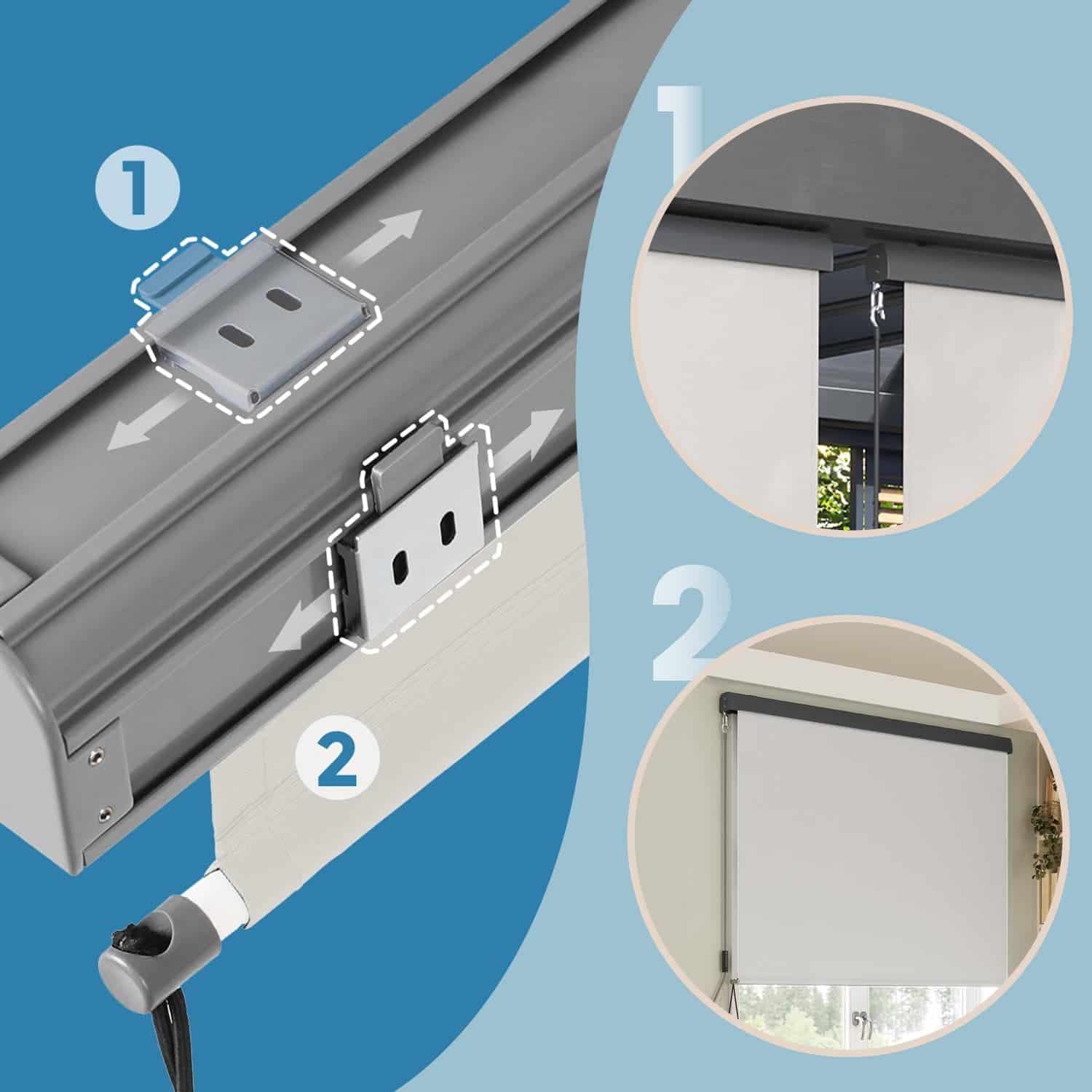 Senkrechtmarkise, ausziehbar, 2 Senkrechtmarkise, ausziehbar, 2