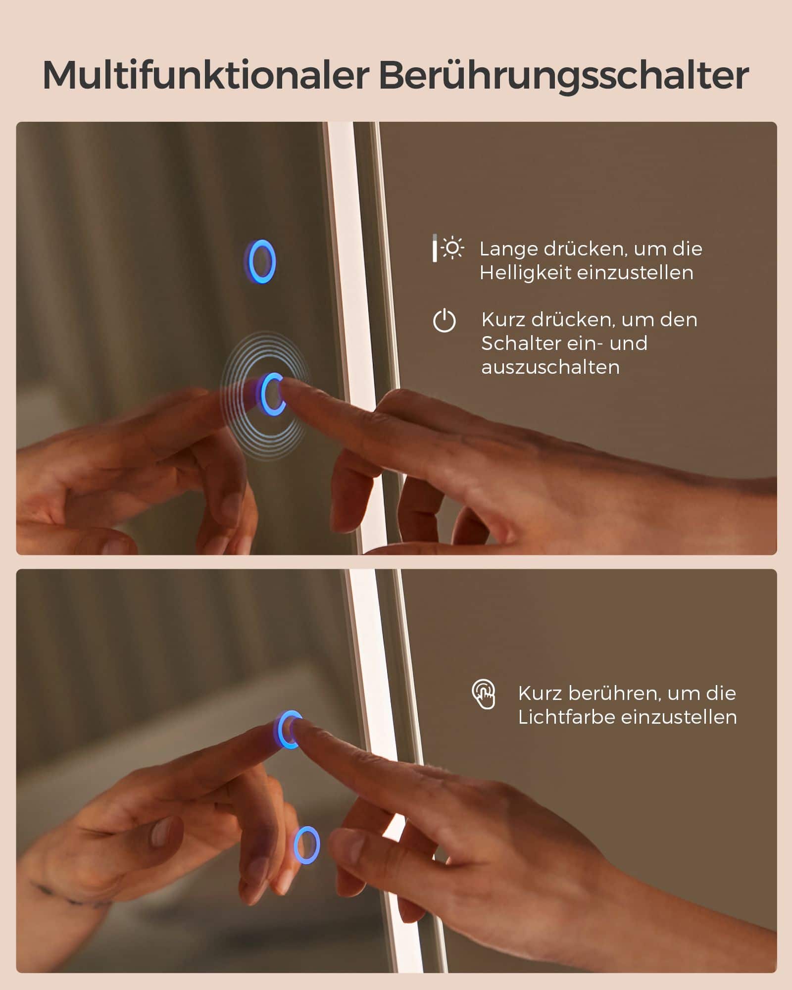 Schmuckschrank mit LED-Beleuchtung und Spiegel wolkenweiß Schmuckschrank mit LED-Beleuchtung und Spiegel wolkenweiß