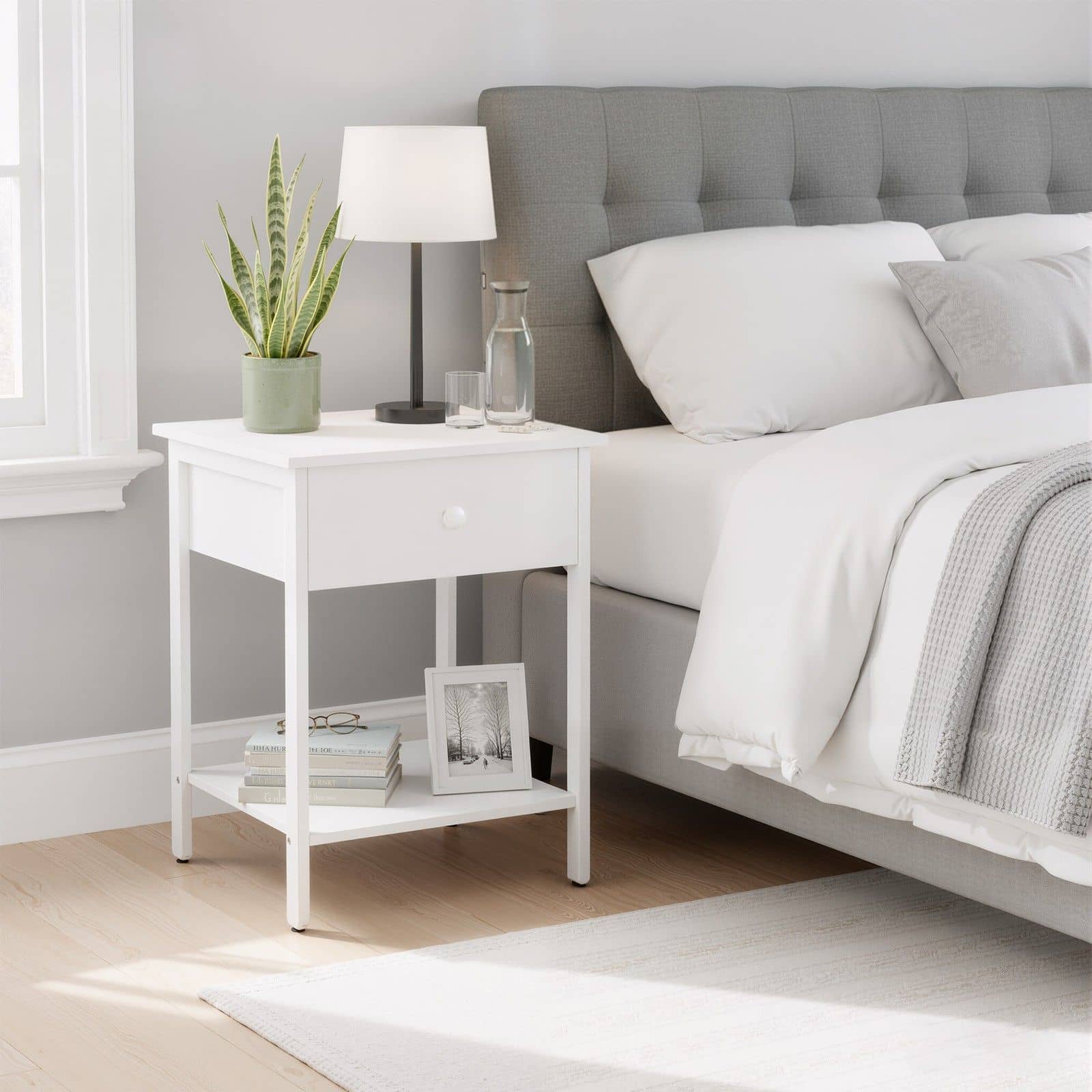 2 Nachtkommoden, mit Schublade, Beistelltisch für Schlafzimmer 2 Nachtkommoden, mit Schublade, Beistelltisch für Schlafzimmer