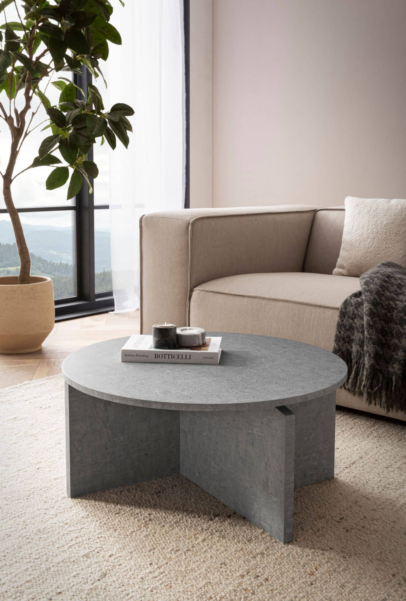 Couchtisch 70x70x33 cm Grau Sofatisch in Beton-Optik Modern Couchtisch 70x70x33 cm Grau Sofatisch in Beton-Optik Modern