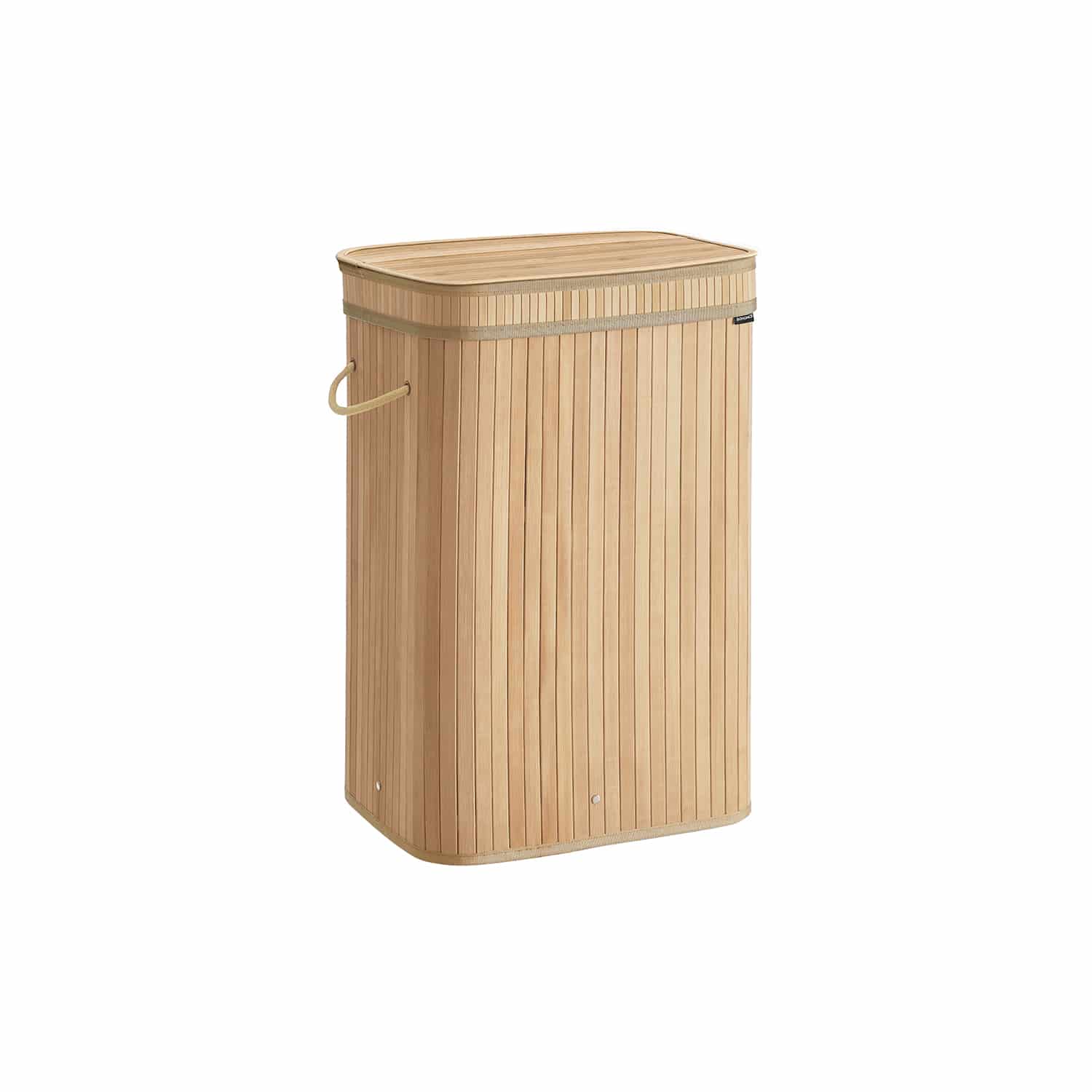 Wäschekorb mit Deckel aus Bambus 72 Liter naturbeige Wäschekorb mit Deckel aus Bambus 72 Liter naturbeige