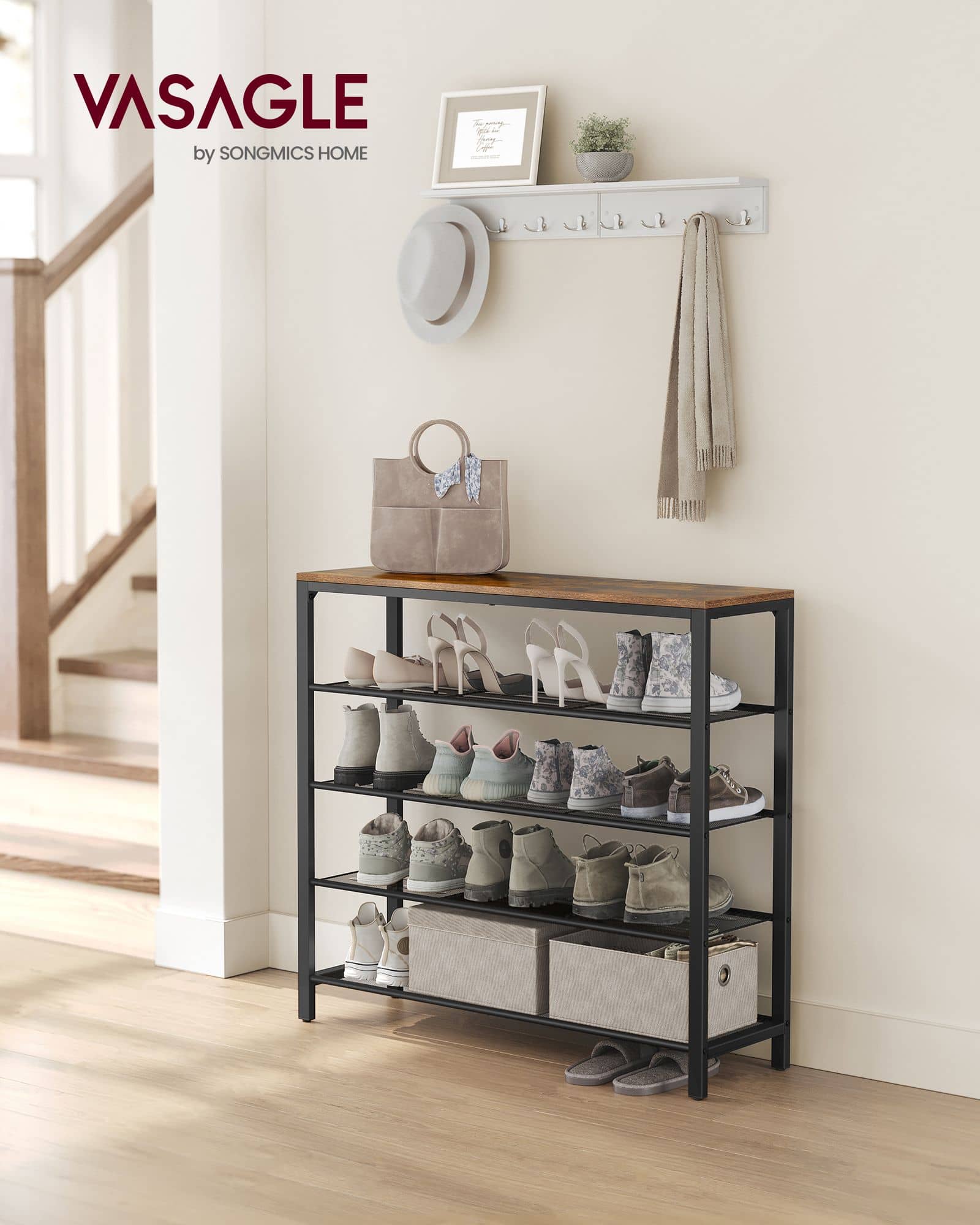 Schuhablage mit 4 Gitterebenen Schuhablage mit 4 Gitterebenen