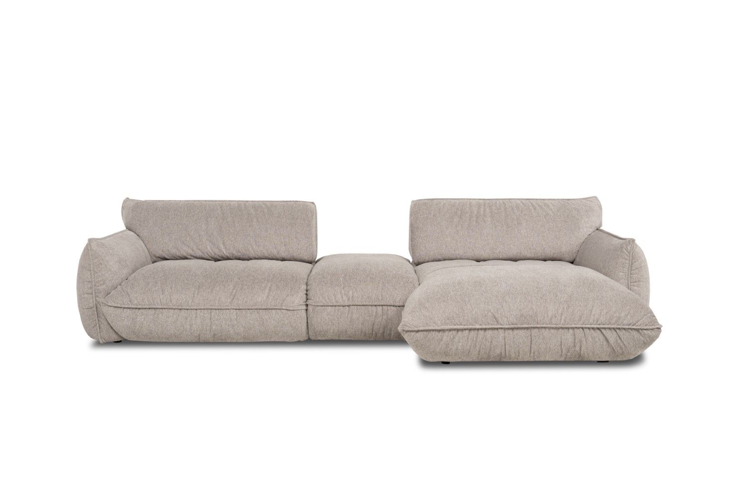 Ecksofa Fluffy aus Chenille-Stoff mit Sitztiefenverstellung - designwerk
