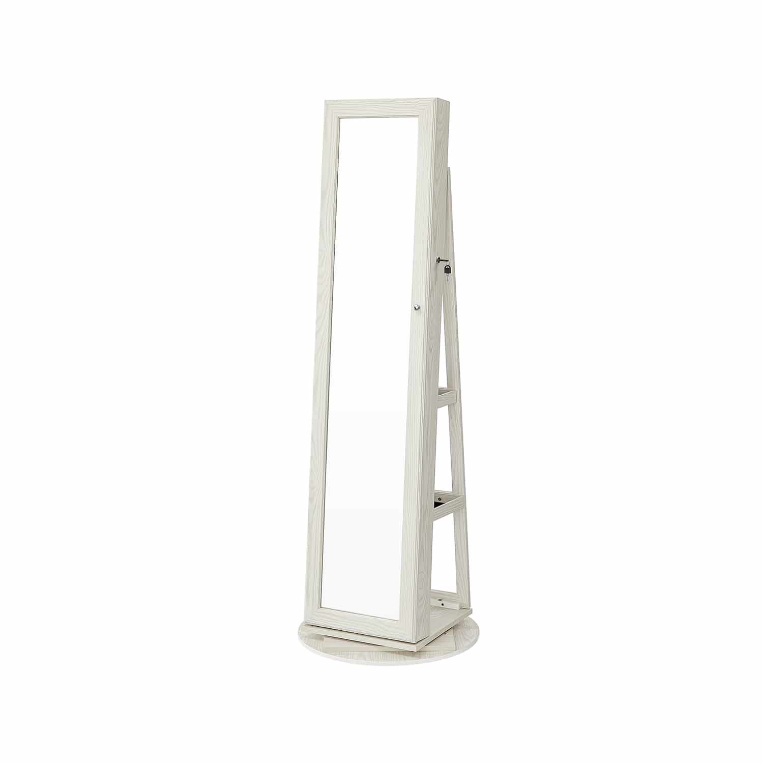 Drehbarer Schmuckschrank mit Spiegel-B34JBC62W Drehbarer Schmuckschrank mit Spiegel-B34JBC62W