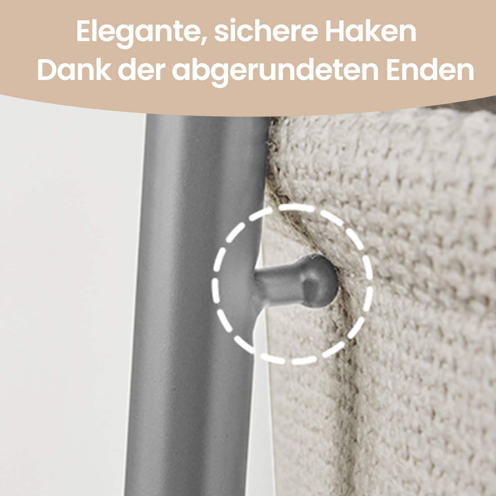 Wohnzimmertisch mit Stoffkorb, Beistelltisch mit Stauraum, Metallgestell Wohnzimmertisch mit Stoffkorb, Beistelltisch mit Stauraum, Metallgestell