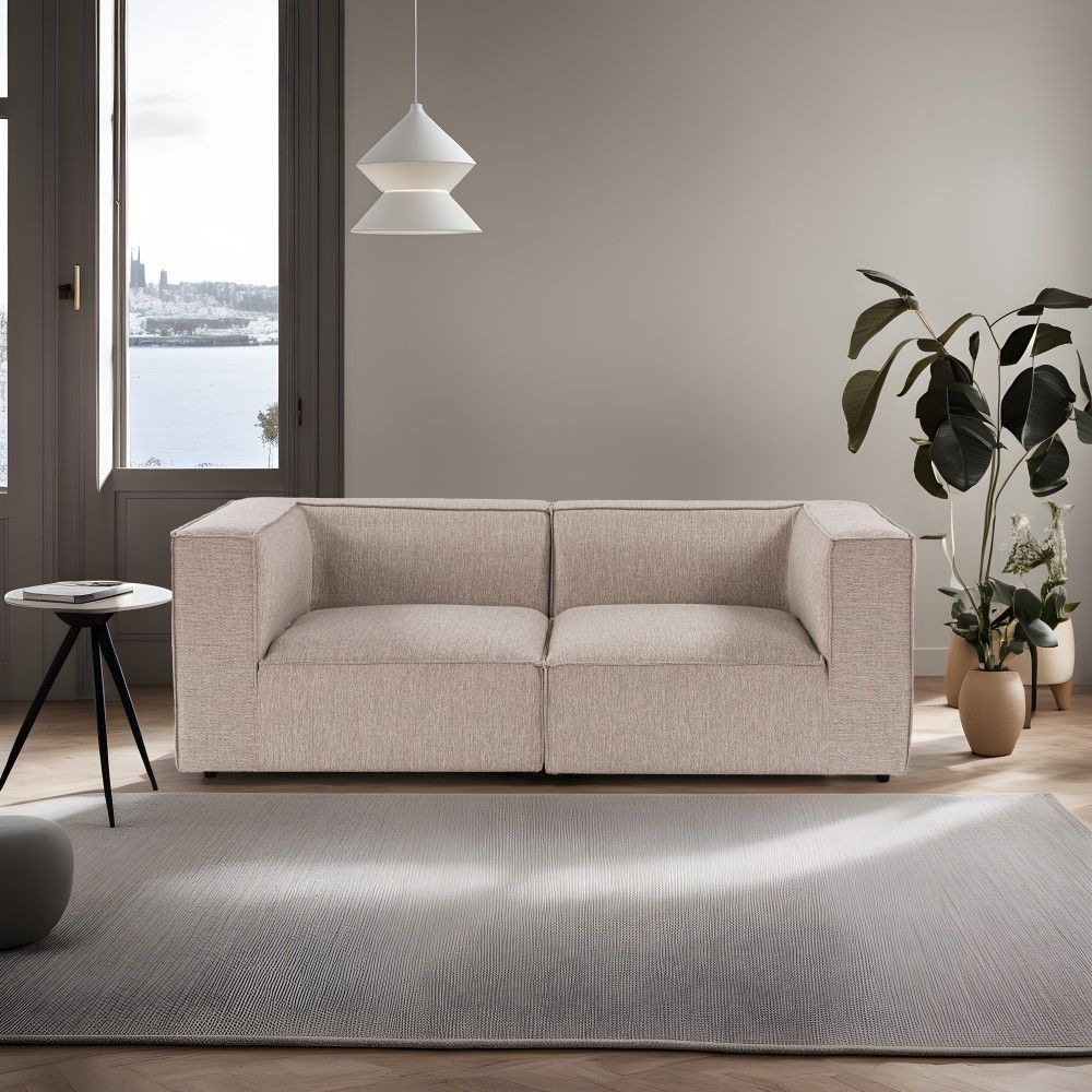 2-Sitzer-Sofa Sora – Mikrofaser Linen | Cappuccino & Beige 2-Sitzer-Sofa Sora – Mikrofaser Linen | Cappuccino & Beige