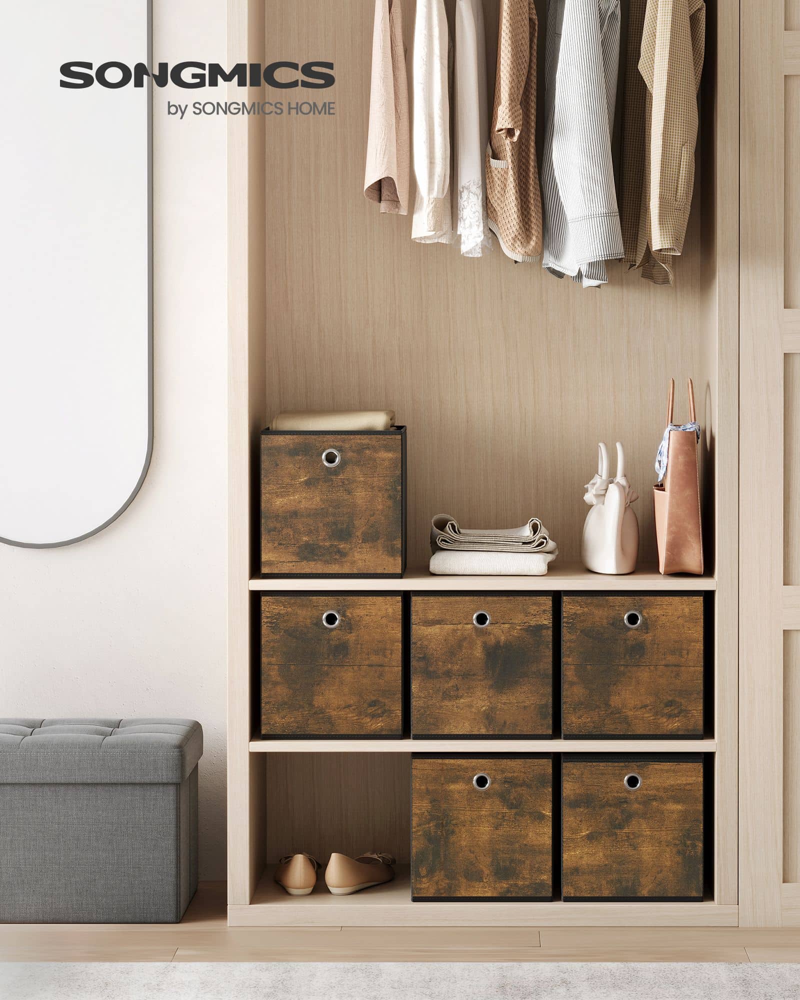 Aufbewahrungsbox 6er Set faltbar 26 x 26 x 28 cm-RFB126B01 Aufbewahrungsbox 6er Set faltbar 26 x 26 x 28 cm-RFB126B01