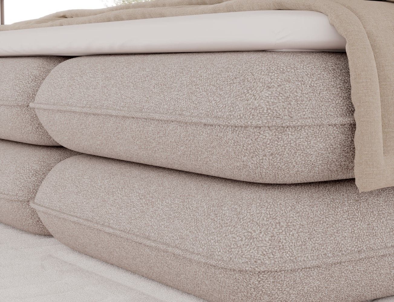 Boxspringbett Tonila von Eltap – Paolli Mikrofaser Beige |Topper