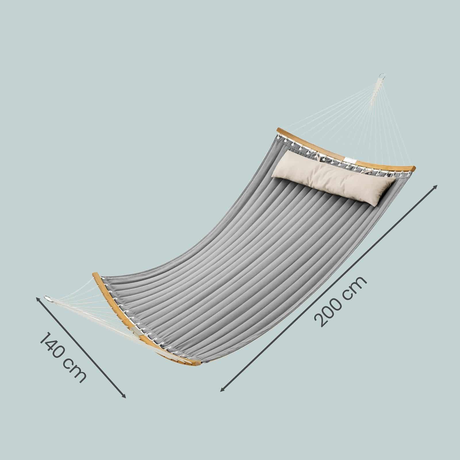 Doppel-Hängematte, gepolstert mit Kissen, Outdoor Camping Hängematte