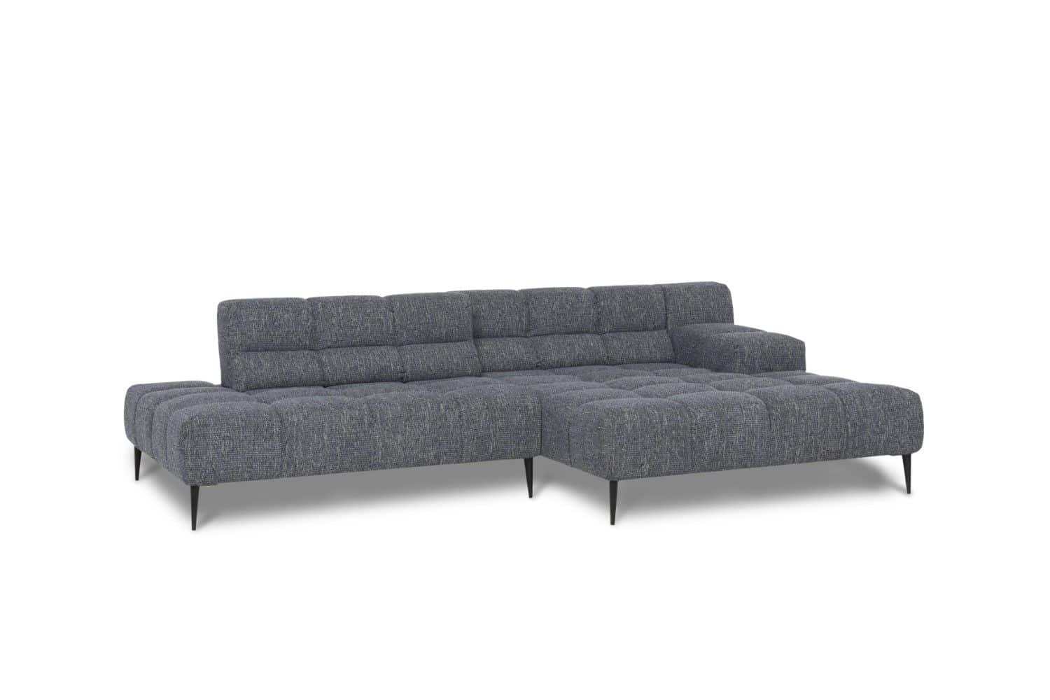Liam Ecksofa von designwerk – modernes Flachgewebe-Sofa mit Sitztiefenverstellung und Recamiere Liam Ecksofa von designwerk – modernes Flachgewebe-Sofa mit Sitztiefenverstellung und Recamiere