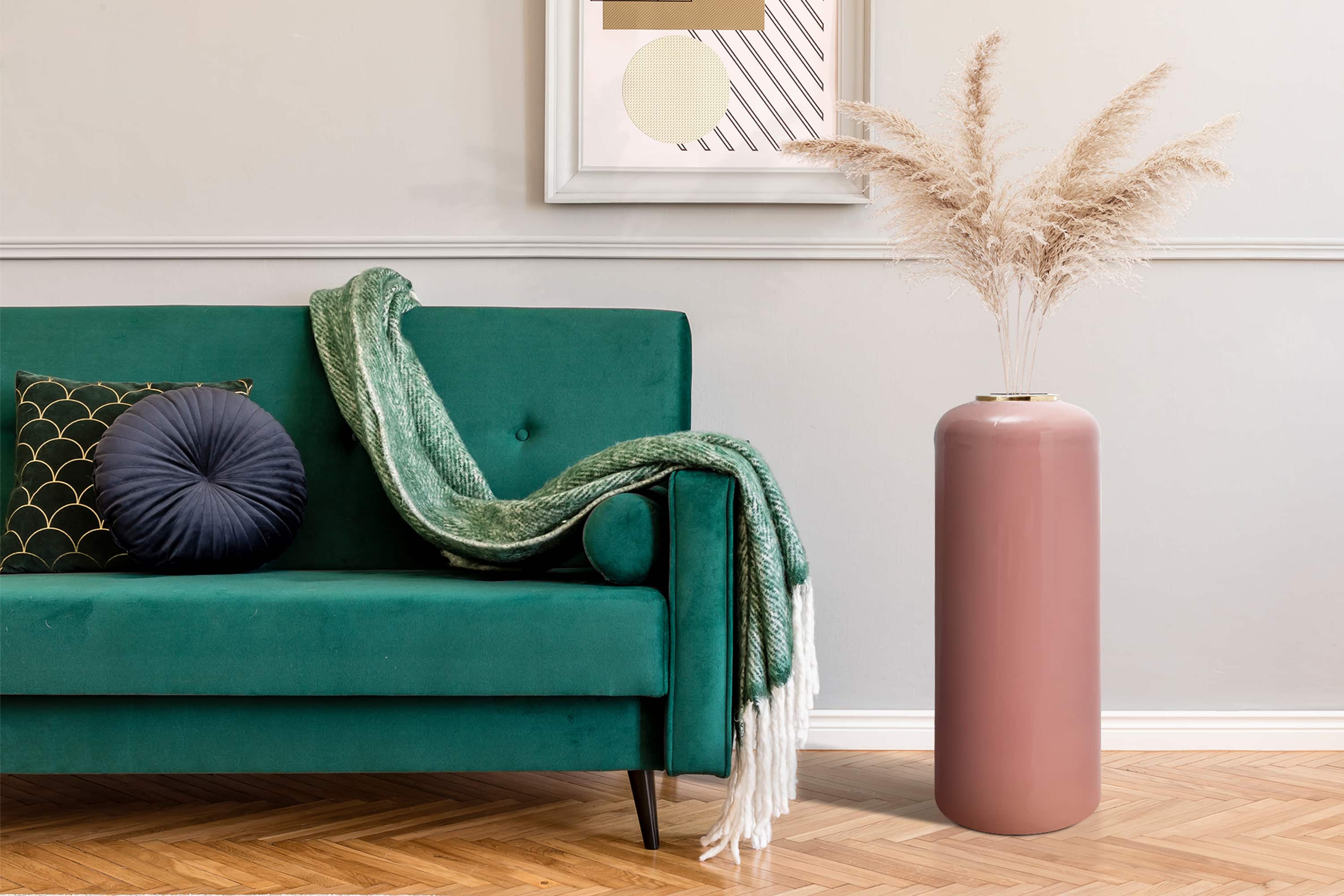 Bodenvase Art Deco 205 Taupe / Silber Bodenvase Art Deco 205 Taupe / Silber