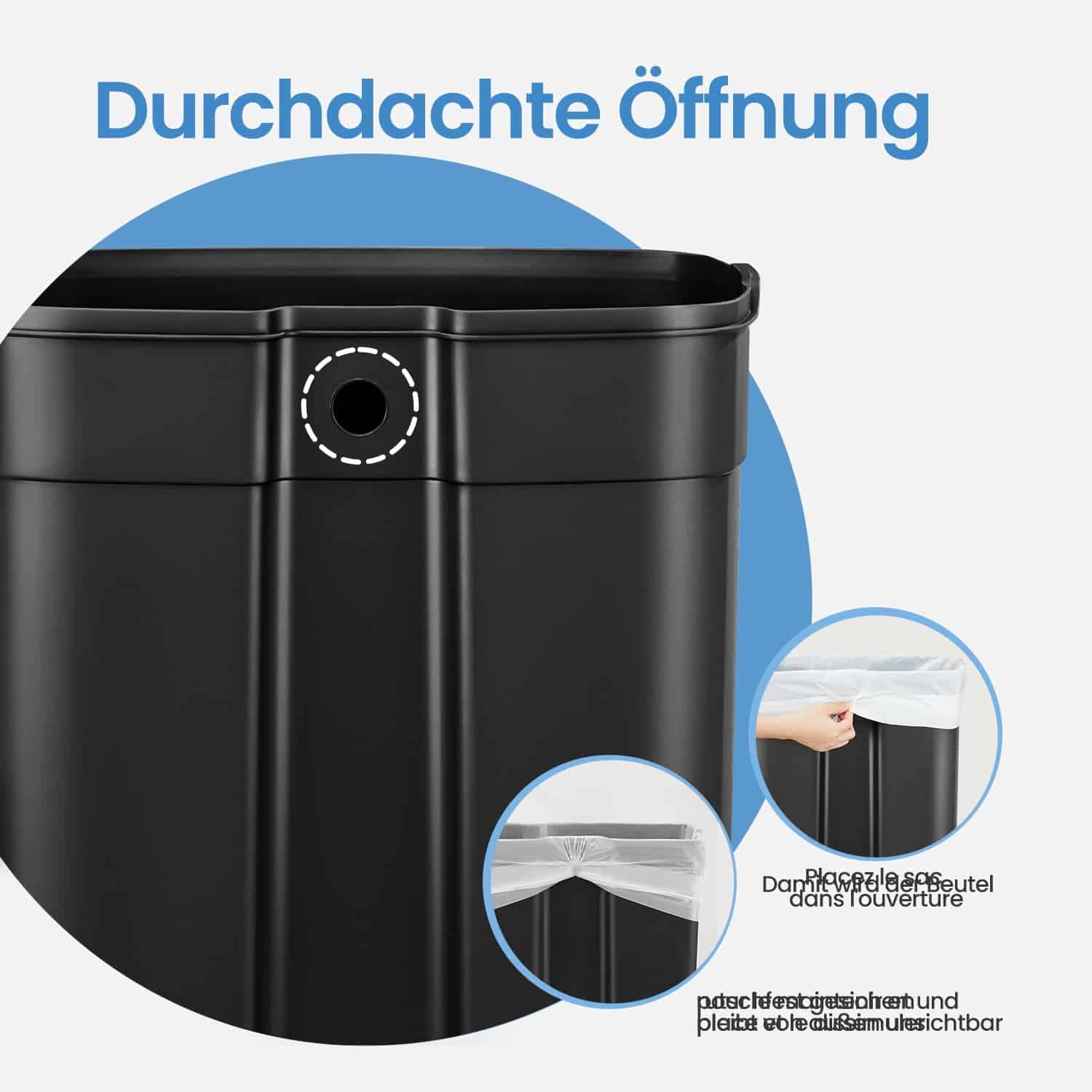 Mülleimer 50 L, Abfalleimer für die Küche, Küchentreteimer mit Deckel und Inneneimer Mülleimer 50 L, Abfalleimer für die Küche, Küchentreteimer mit Deckel und Inneneimer