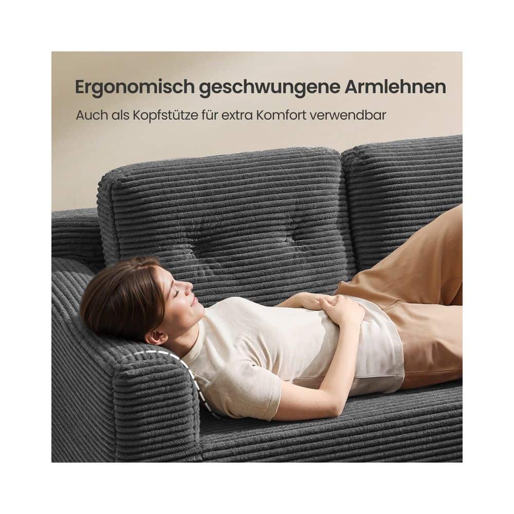 Modulares Ecksofa 244 cm mit Chaiselongue schiefergrau Modulares Ecksofa 244 cm mit Chaiselongue schiefergrau