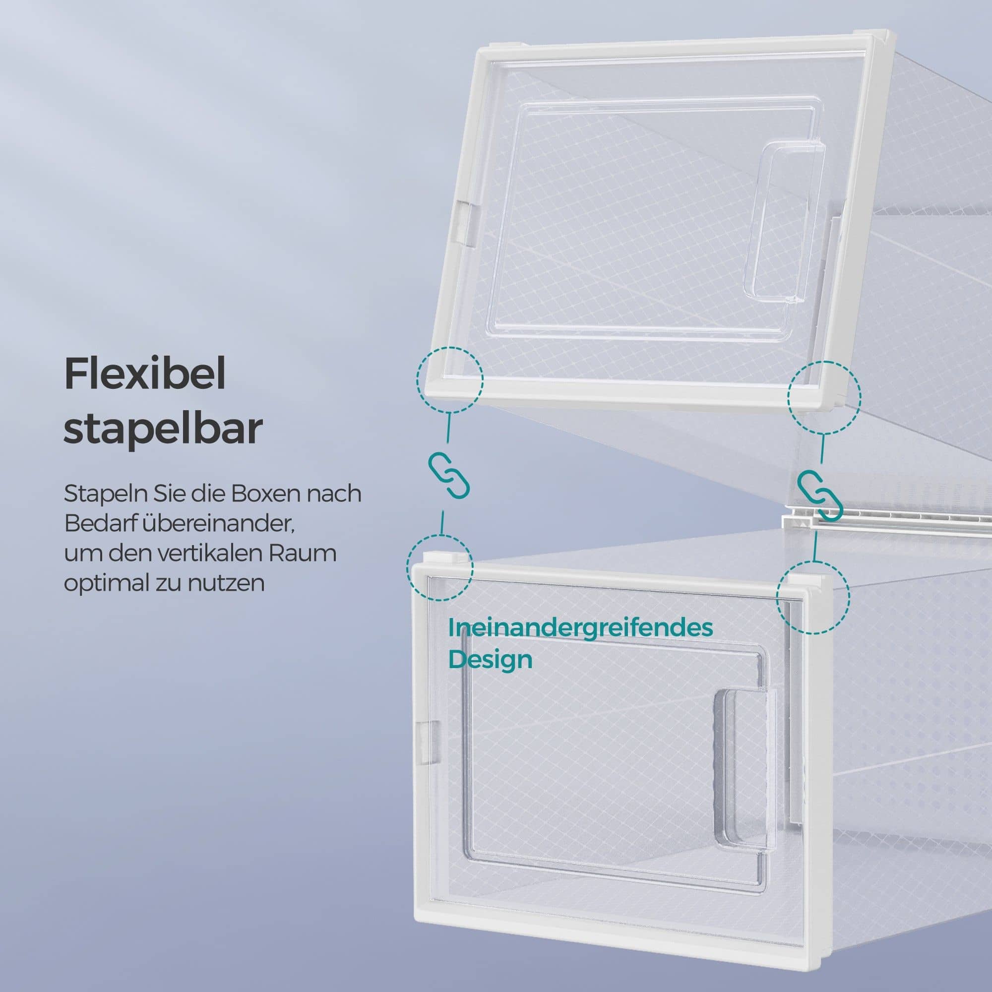 Schuhboxen, 18er Set, Schuh-Organizer aus Kunststoff Schuhboxen, 18er Set, Schuh-Organizer aus Kunststoff