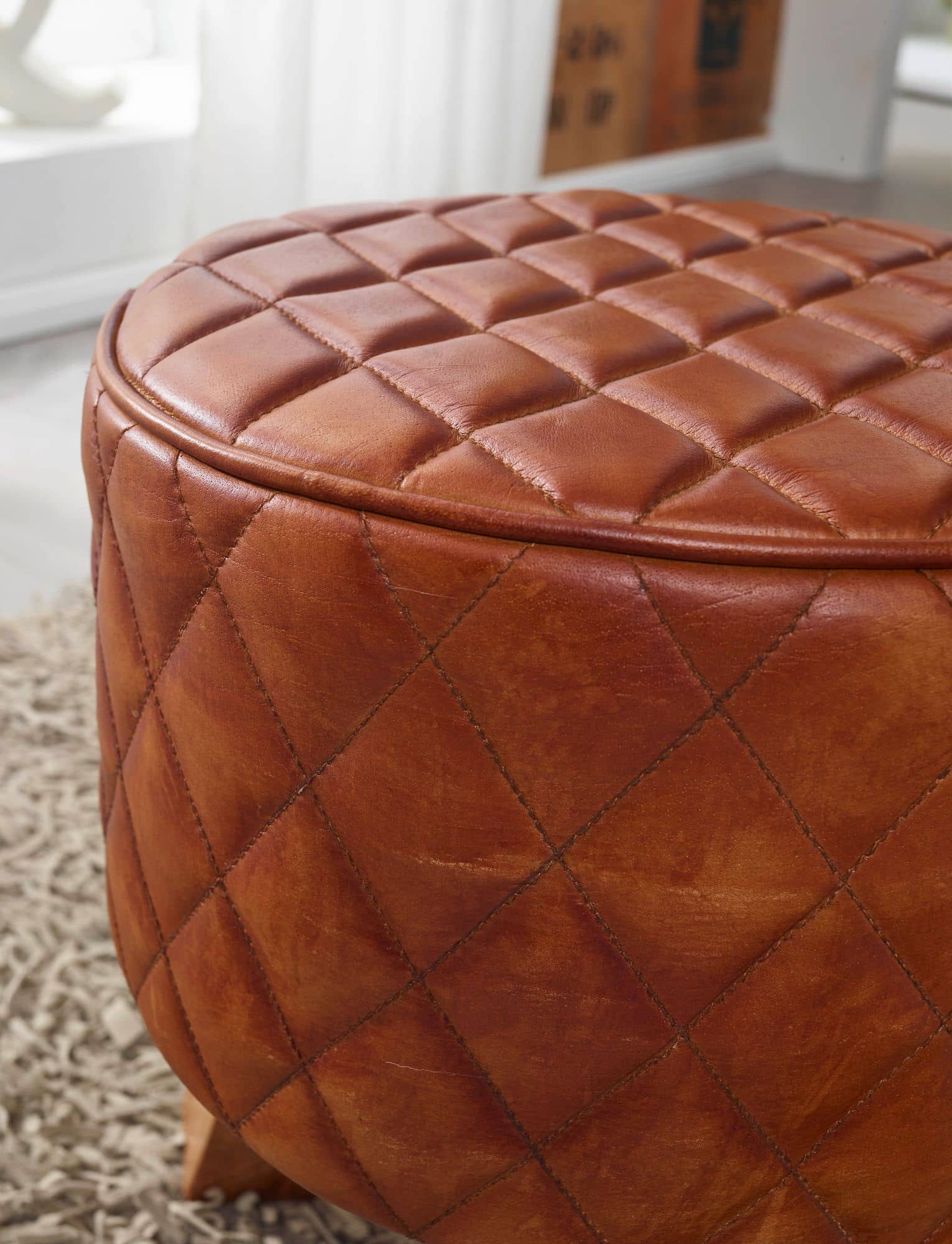 52641-WOHNLING-Sitzhocker-40x40x45-cm-WL6-090-WL6-090_56e76hPsgVwzsB Design-Highlight: Mango Holz und Echtleder Hocker