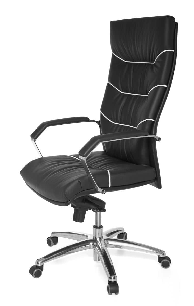 22823-0059TtxBknN7sfdZ Bürostuhl Echt-Leder schwarz Schreibtischstuhl