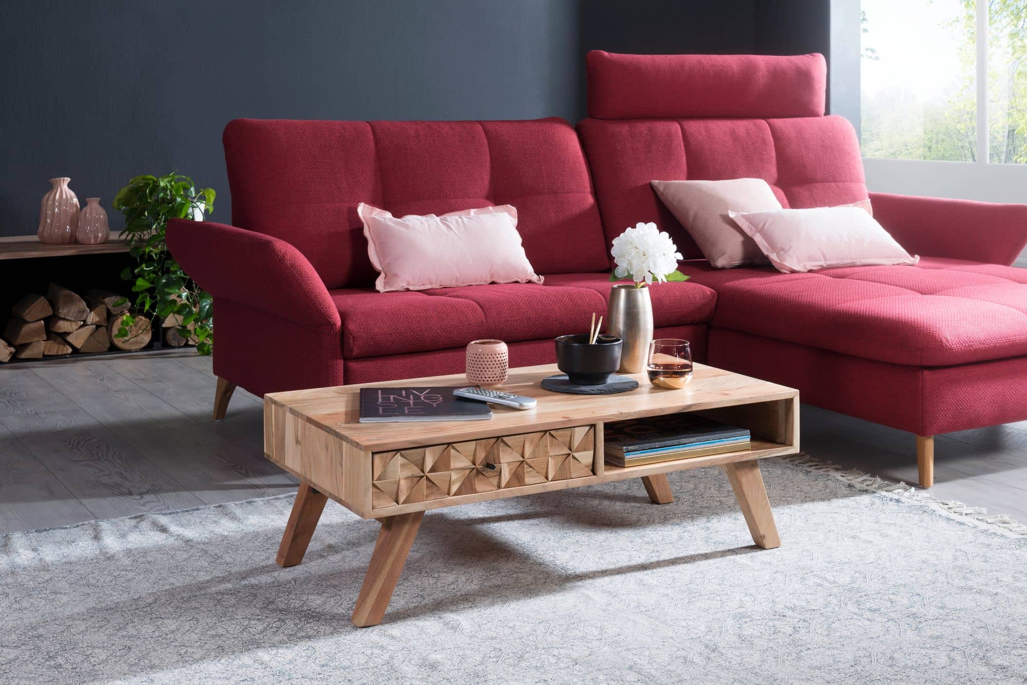 47284-WOHNLING-Couchtisch-REWA-95x50x35-cm-Akazie_2 Rewa Couchtisch 95 cm – Wohnling Massivholz