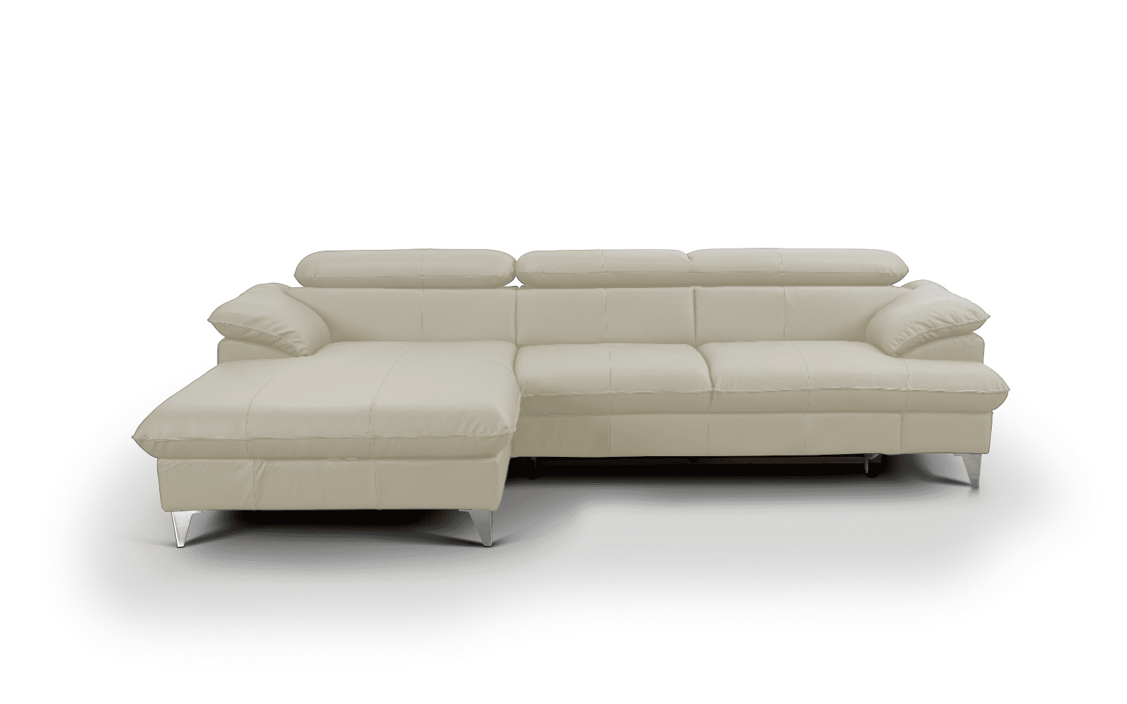 David Ecksofa Echtleder – Schlafsofa mit Bettkasten