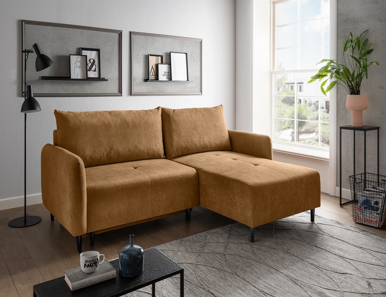 Ecksofa Mara mit Schlaffunktion und Bettkasten – Benformato Ecksofa Mara mit Schlaffunktion und Bettkasten – Benformato