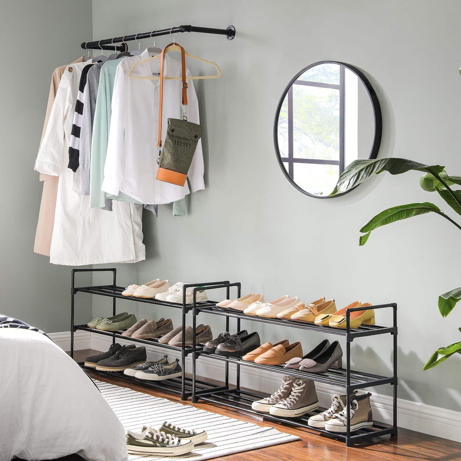 Schuh-Organizer mit 3 Regalebenen-LSA06BK Schuh-Organizer mit 3 Regalebenen-LSA06BK