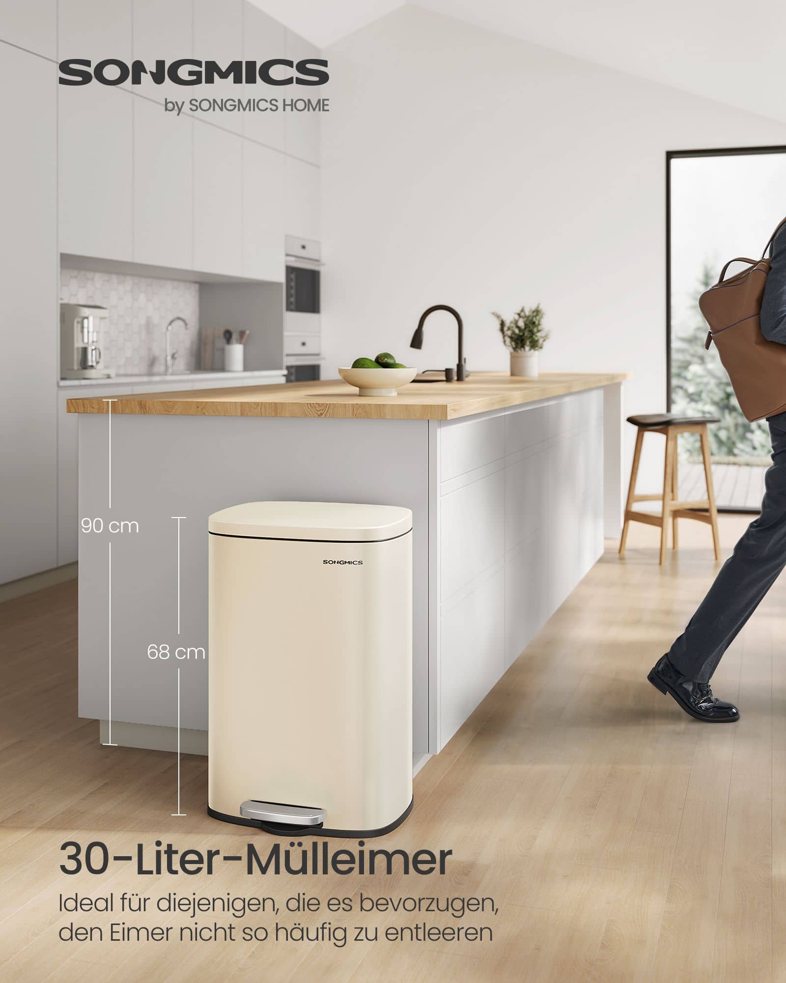 Mülleimer Küche 50 Liter sandbeige Mülleimer Küche 50 Liter sandbeige