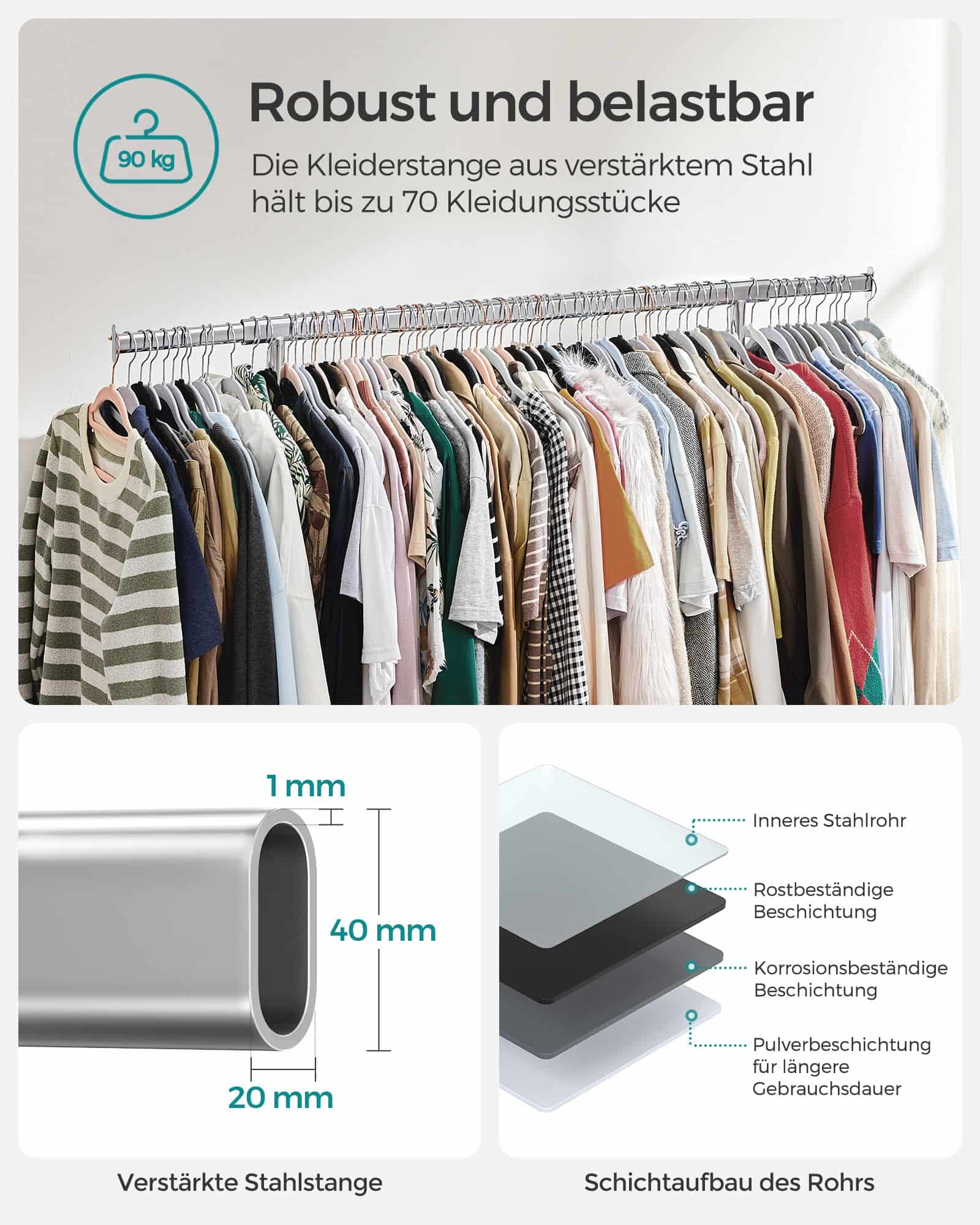 Schwerlast-Kleiderständer 90 kg-B34HSR13S Schwerlast-Kleiderständer 90 kg-B34HSR13S